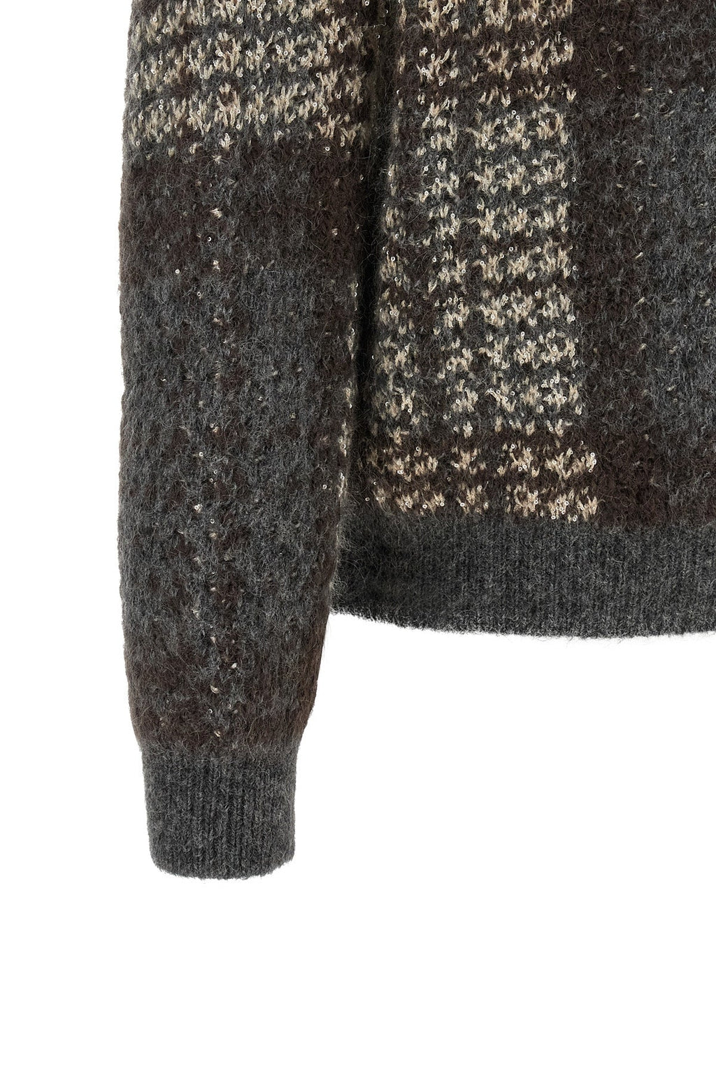 Brunello Cucinelli Tartan Knit Cardigan with Sequins