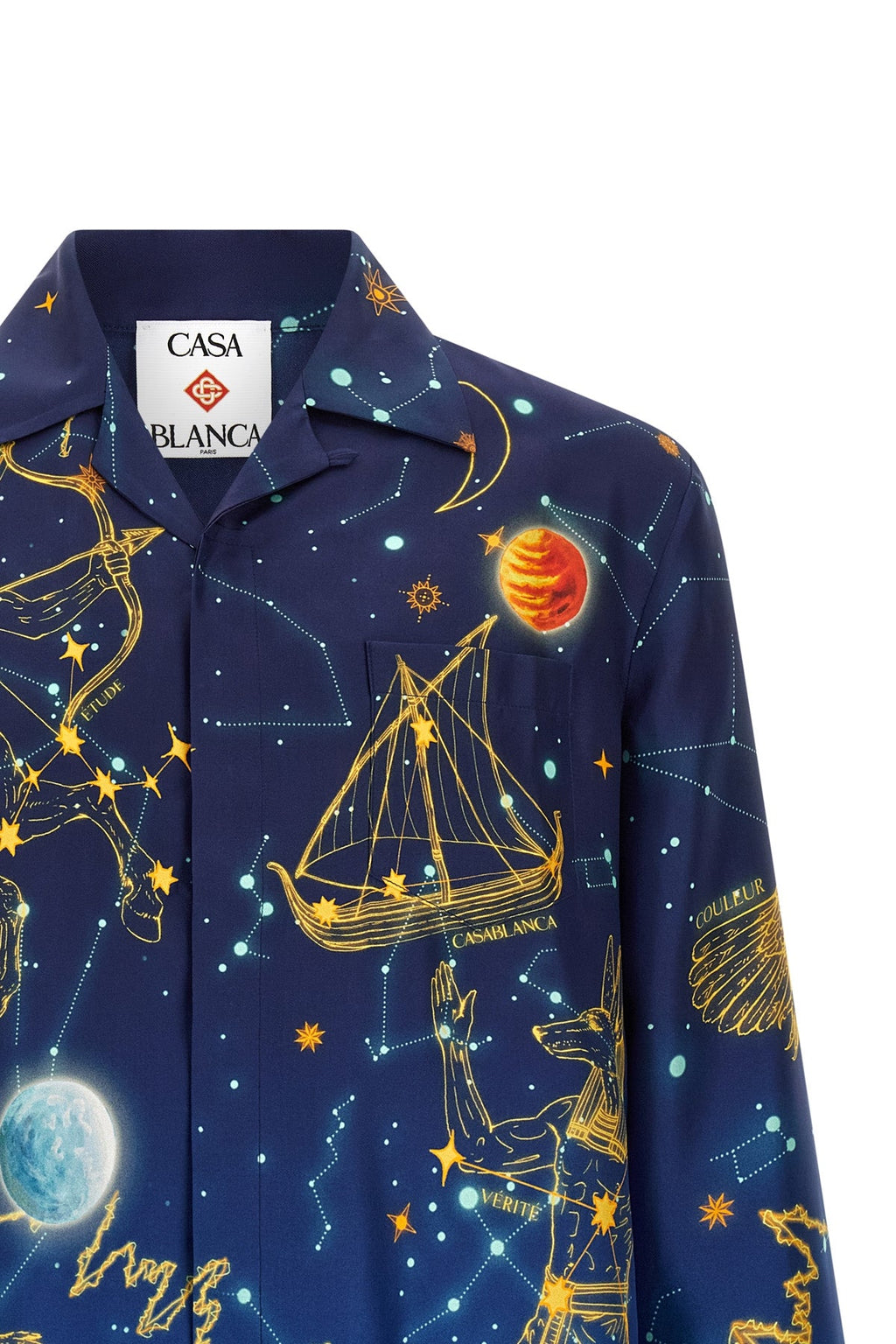 Casablanca Silk Shirt with Cuban Collar