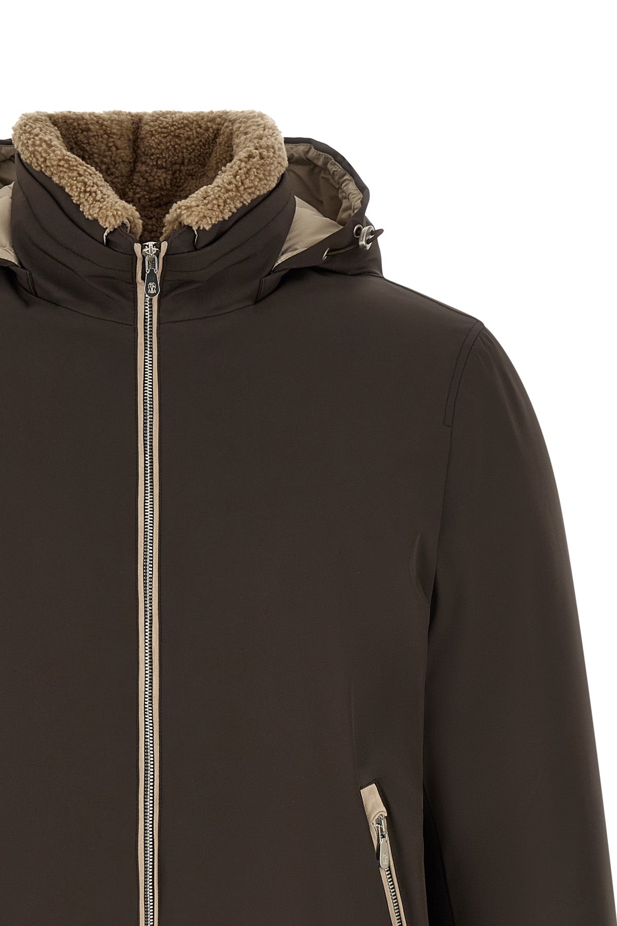 Brunello Cucinelli Padded Jacket with Shearling Details