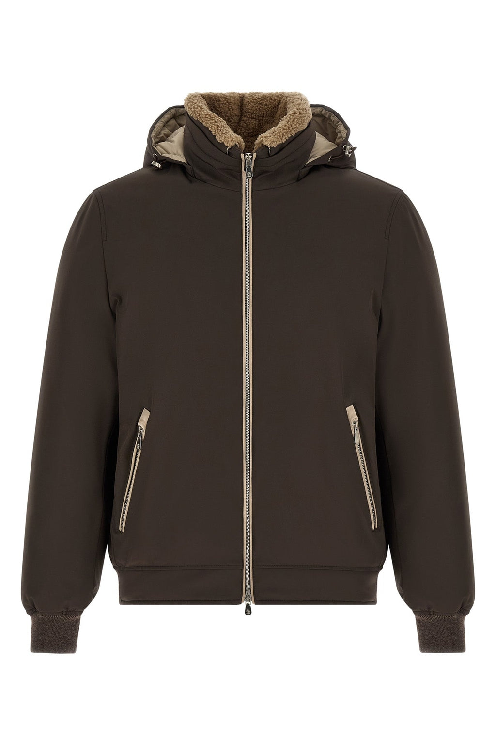 Brunello Cucinelli Padded Jacket with Shearling Details
