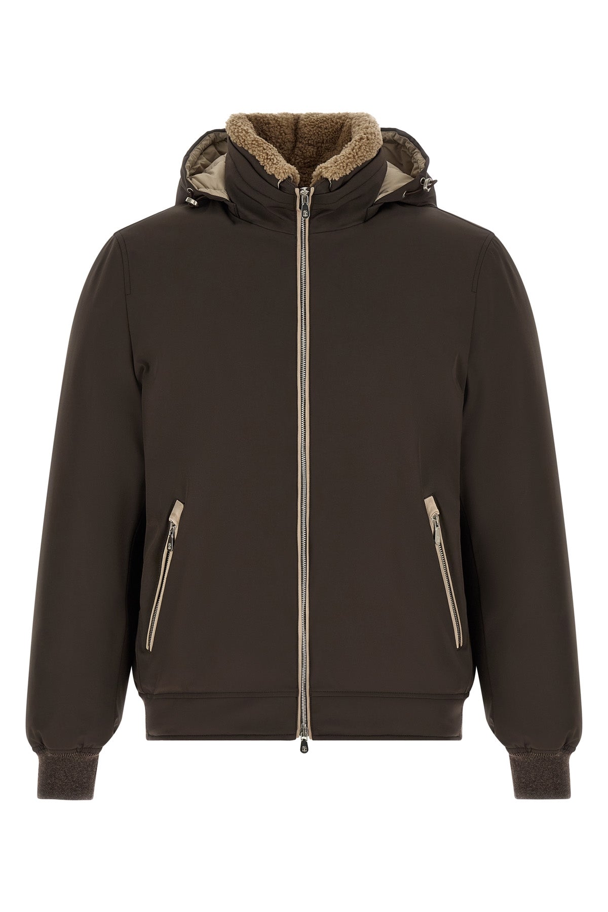 Brunello Cucinelli Padded Jacket with Shearling Details