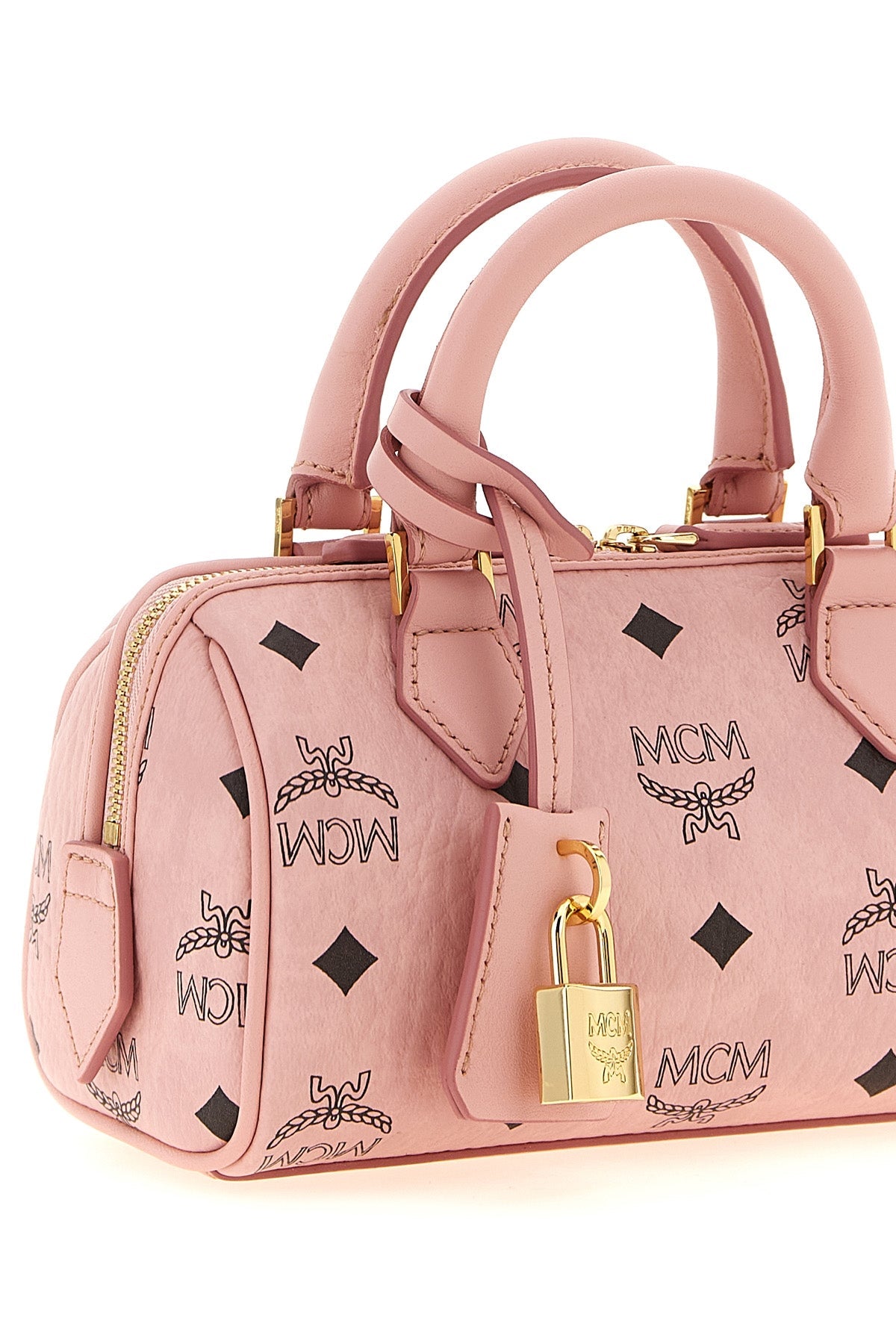 MCM Top handle bag Engraved padlock detail