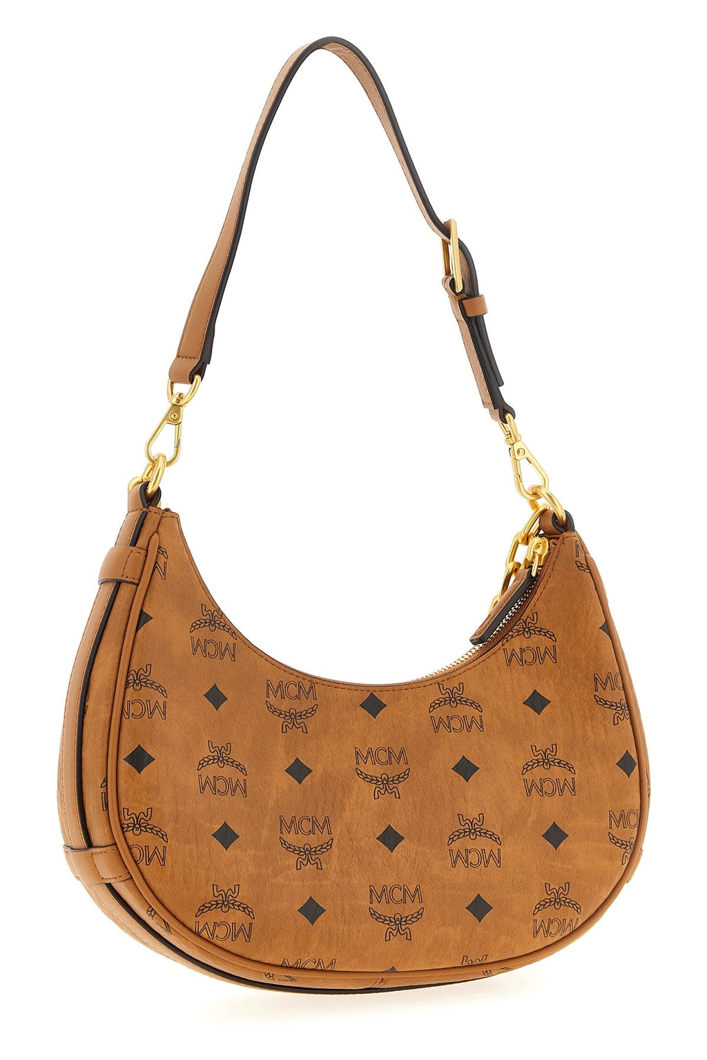 MCM Shoulder Bag Gold-Tone Carabiner Detail