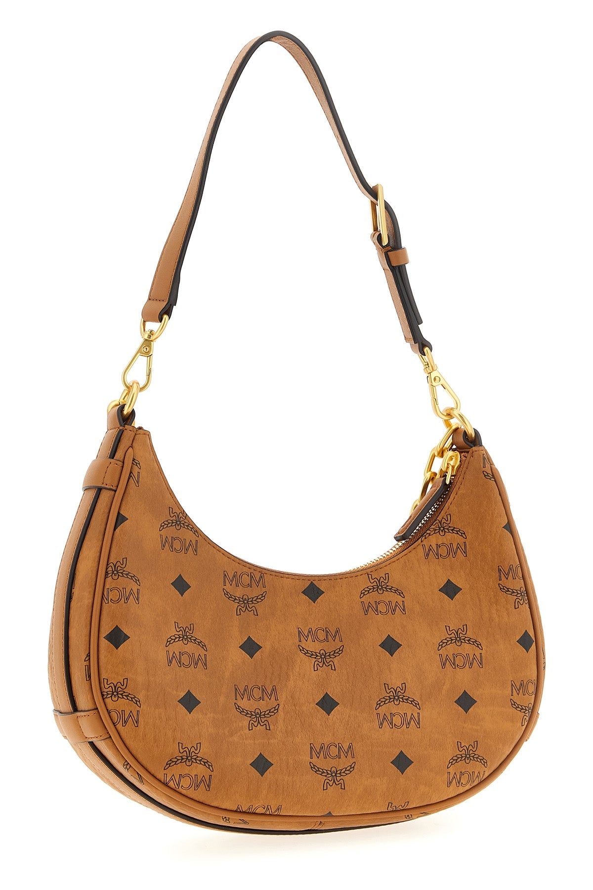 MCM Shoulder Bag Gold-Tone Carabiner Detail