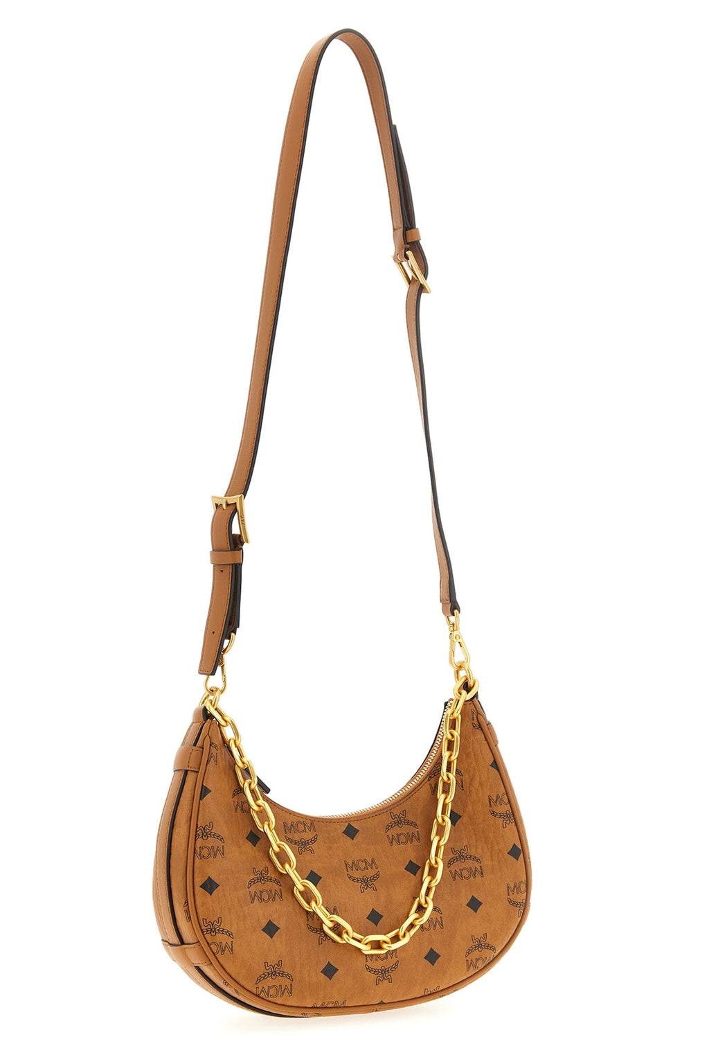 MCM Shoulder Bag Gold-Tone Carabiner Detail