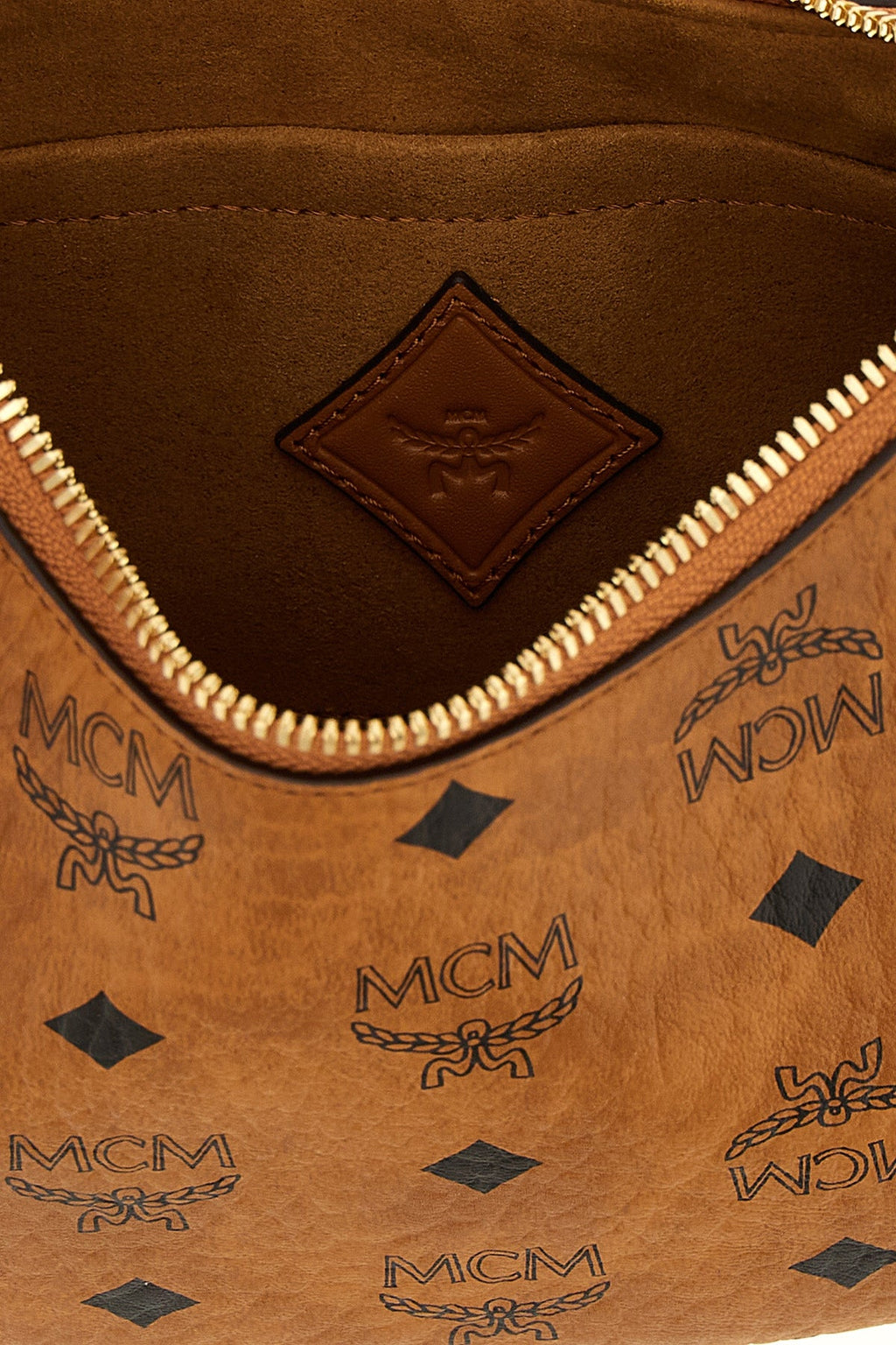 MCM Shoulder Bag Gold-Tone Carabiner Detail
