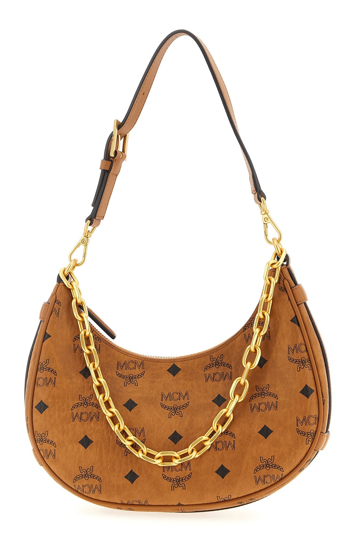 MCM Shoulder Bag Gold-Tone Carabiner Detail