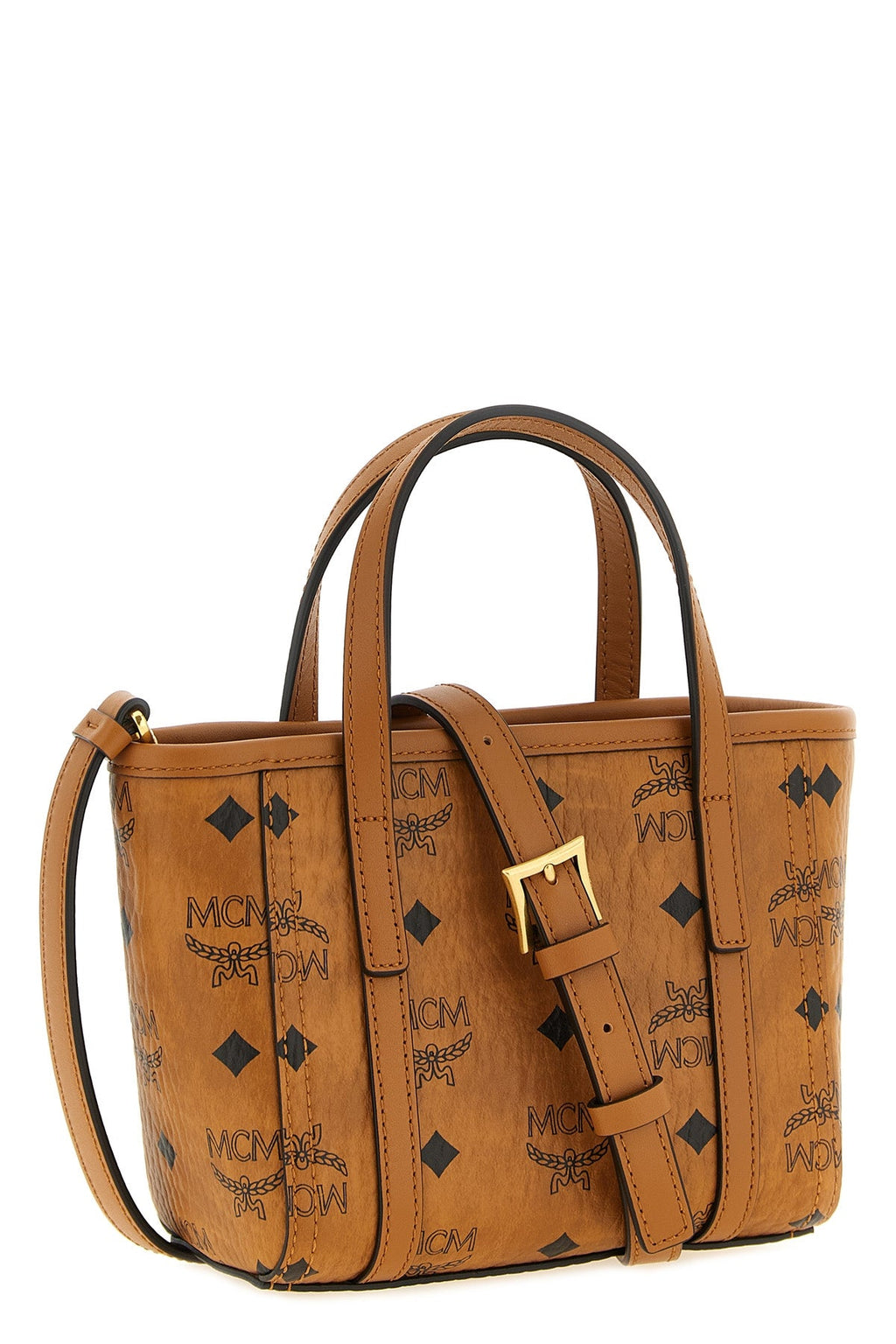 MCM Shopper Bag with Logo Plaque