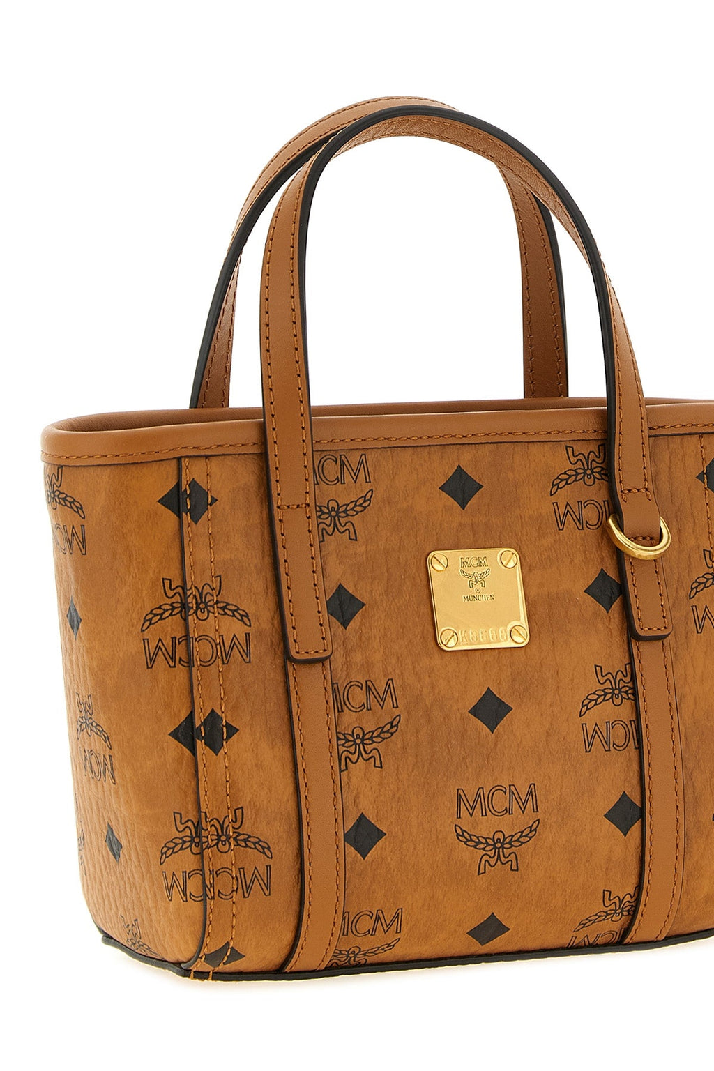 MCM Shopper Bag with Logo Plaque