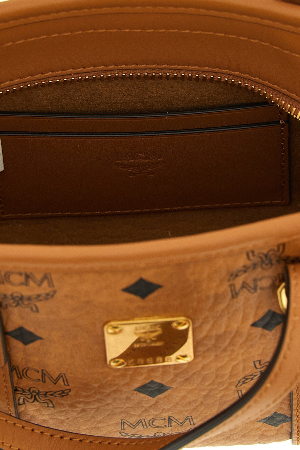 MCM Shopper Bag with Logo Plaque