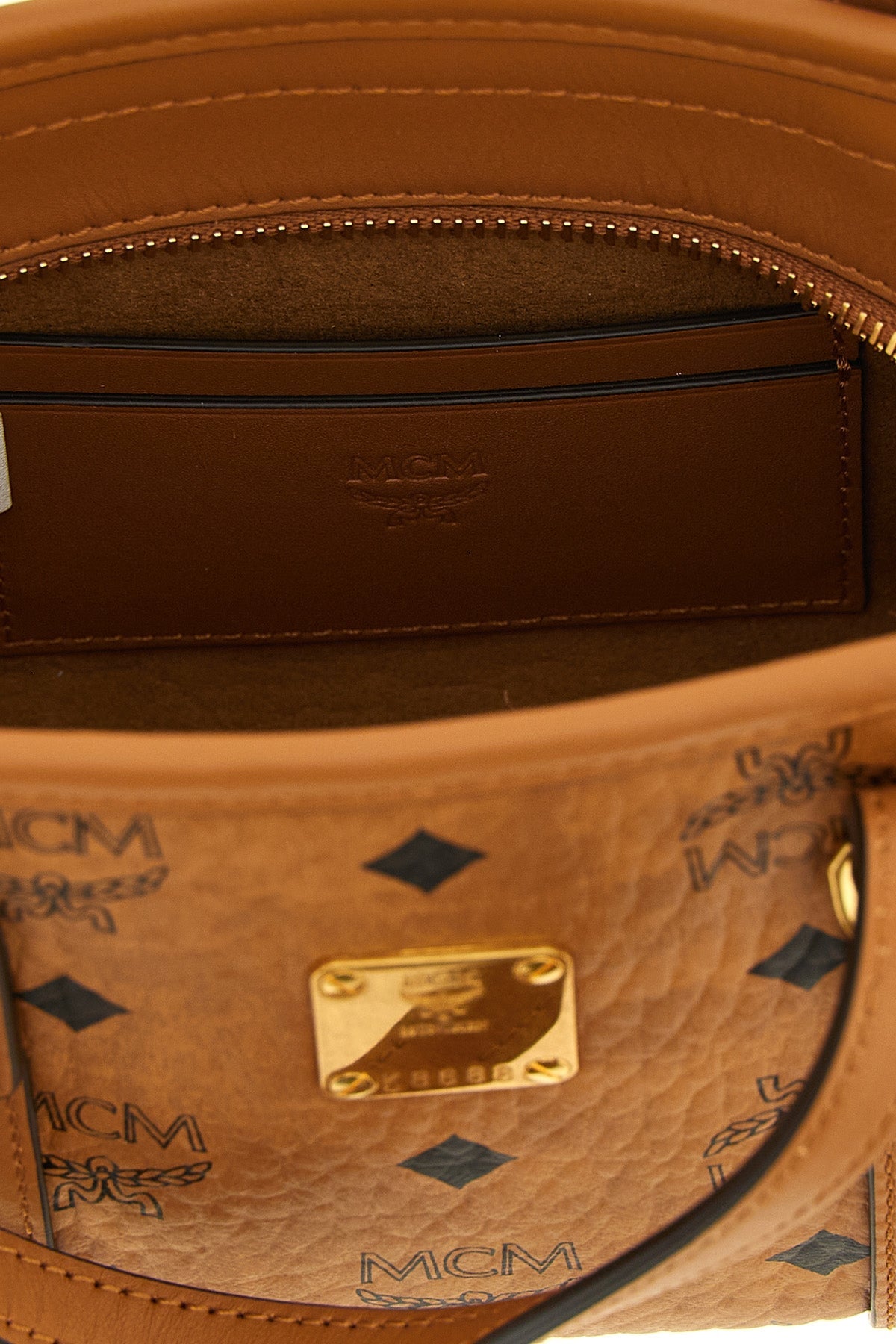MCM Shopper Bag with Logo Plaque