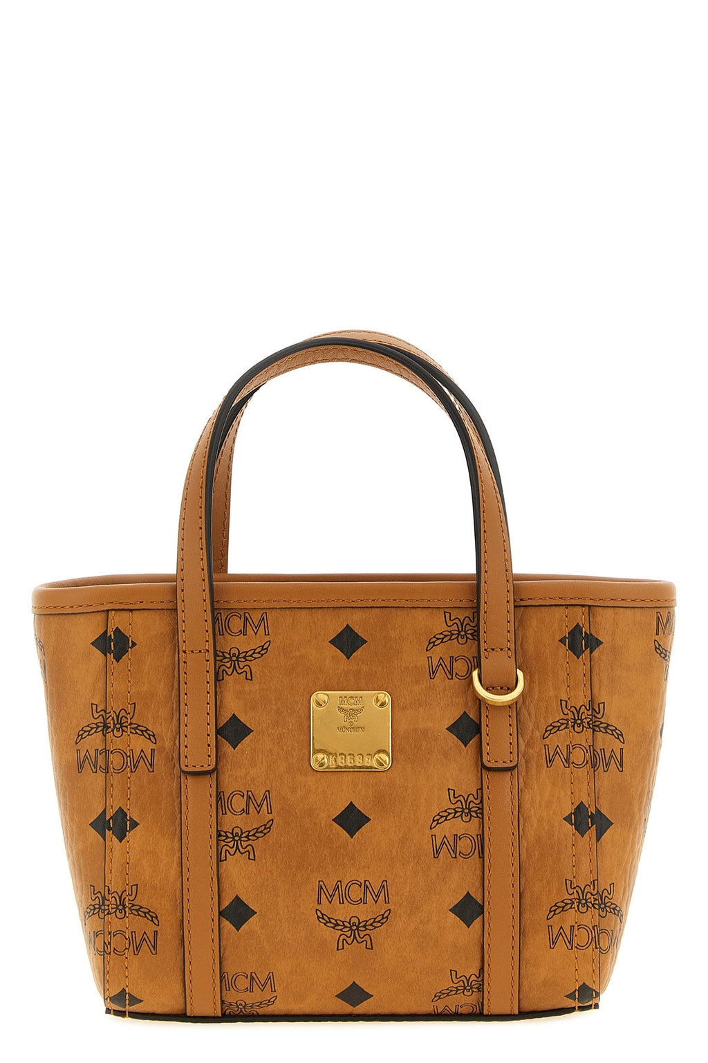 MCM Shopper Bag with Logo Plaque
