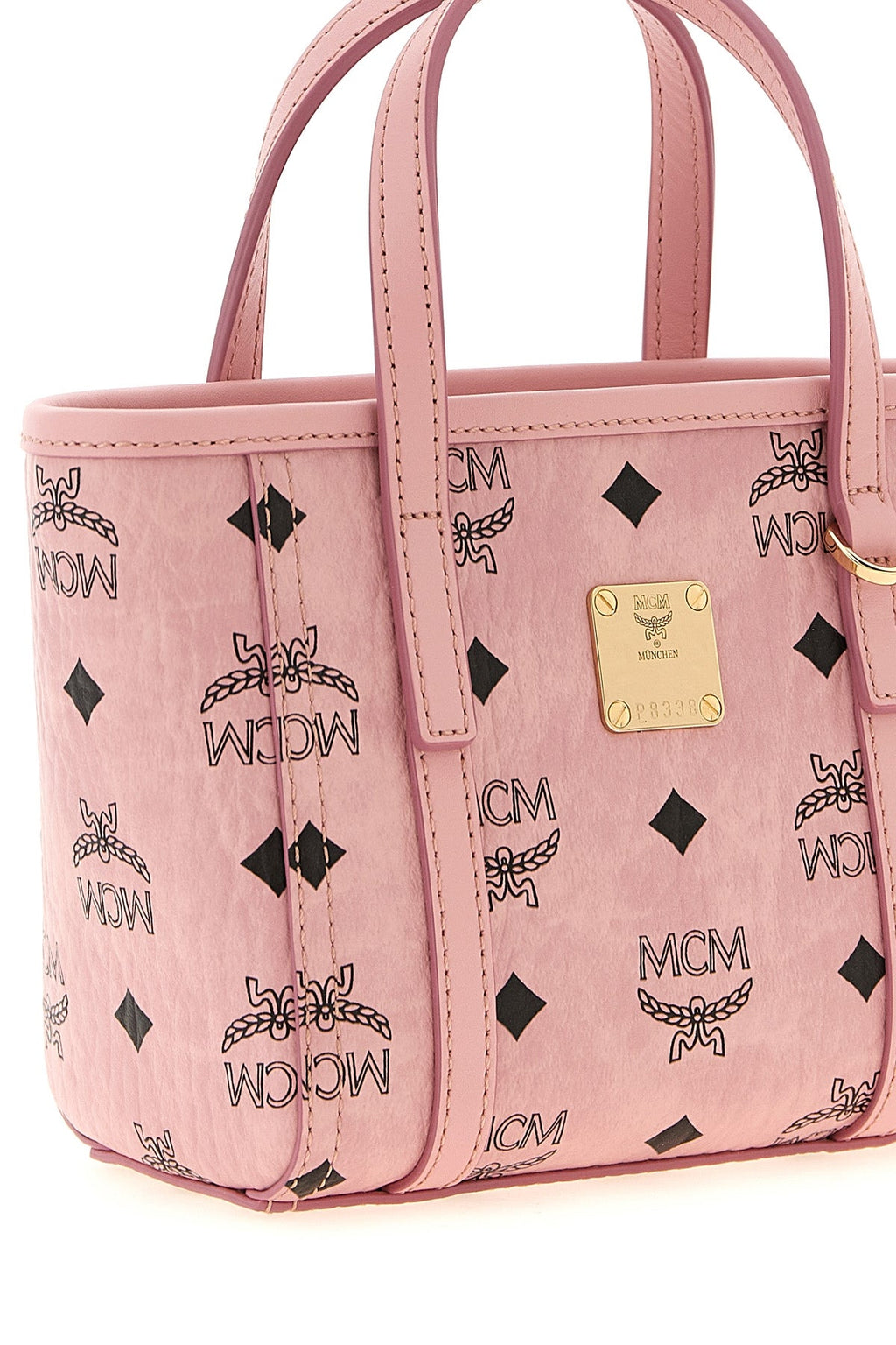 MCM Toni Mini Tote Bag With Logo Plaque
