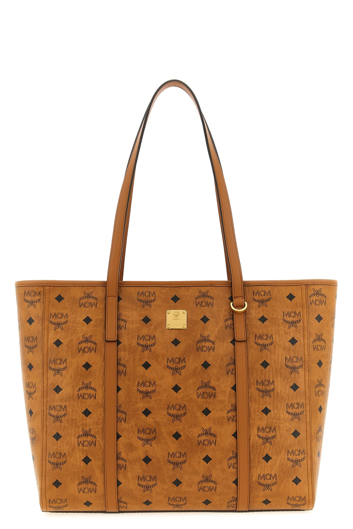 MCM Tote Bag Logo Plaque Detail