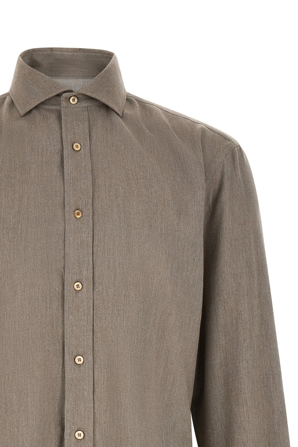 Brunello Cucinelli Cotton Blend Shirt with Spread Collar