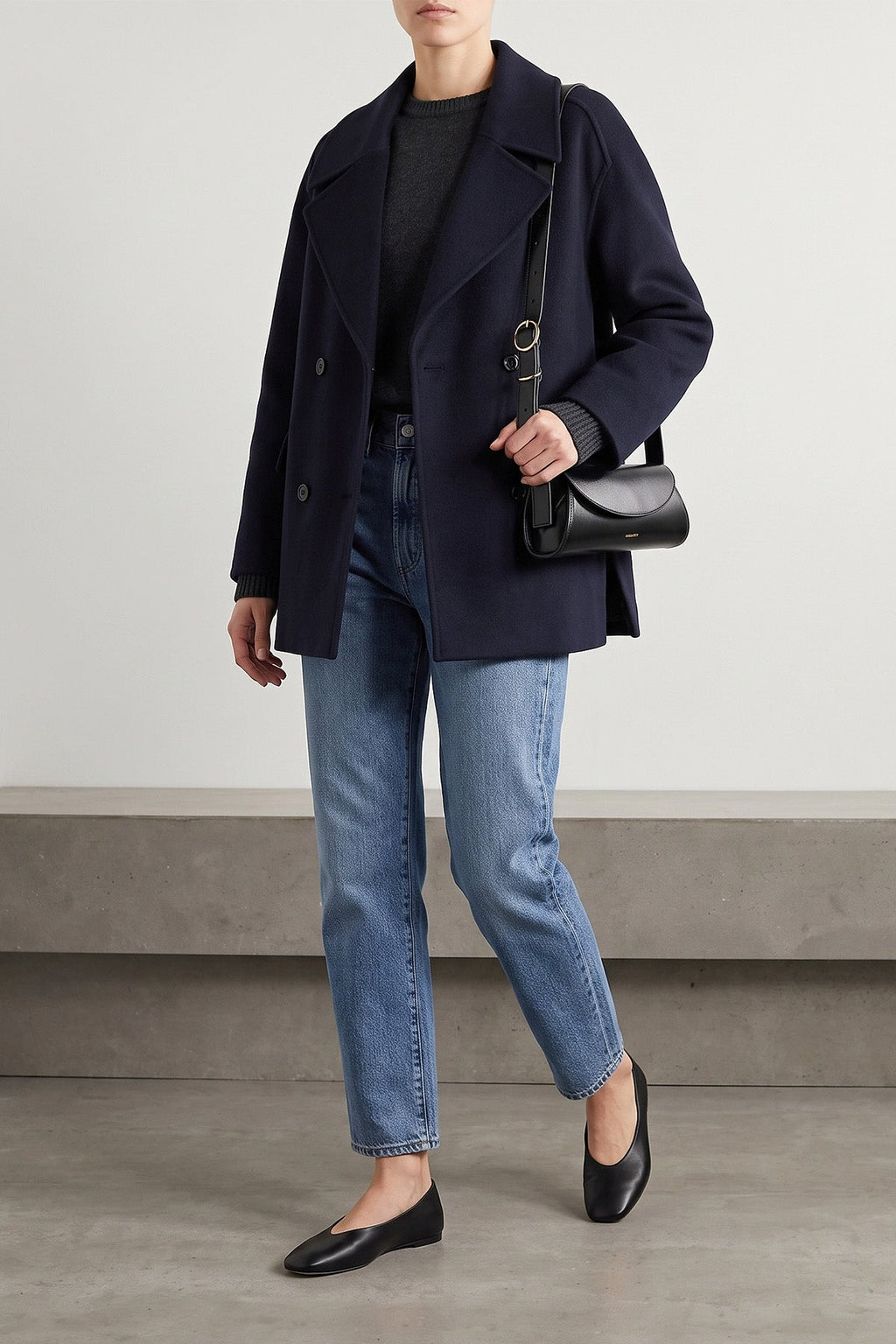 Loulou Studio Double-Breasted Jacket with Wide Lapels