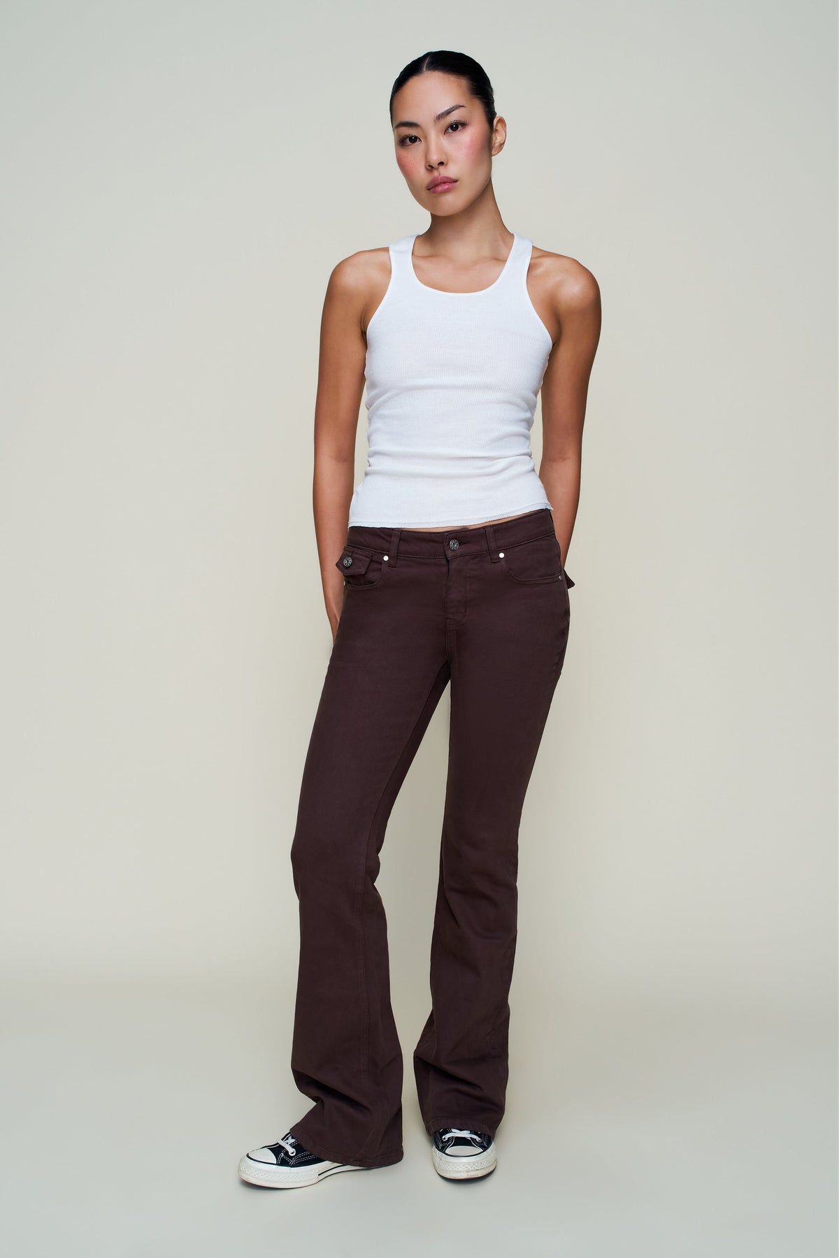 Low Rise Flare Twill Pant