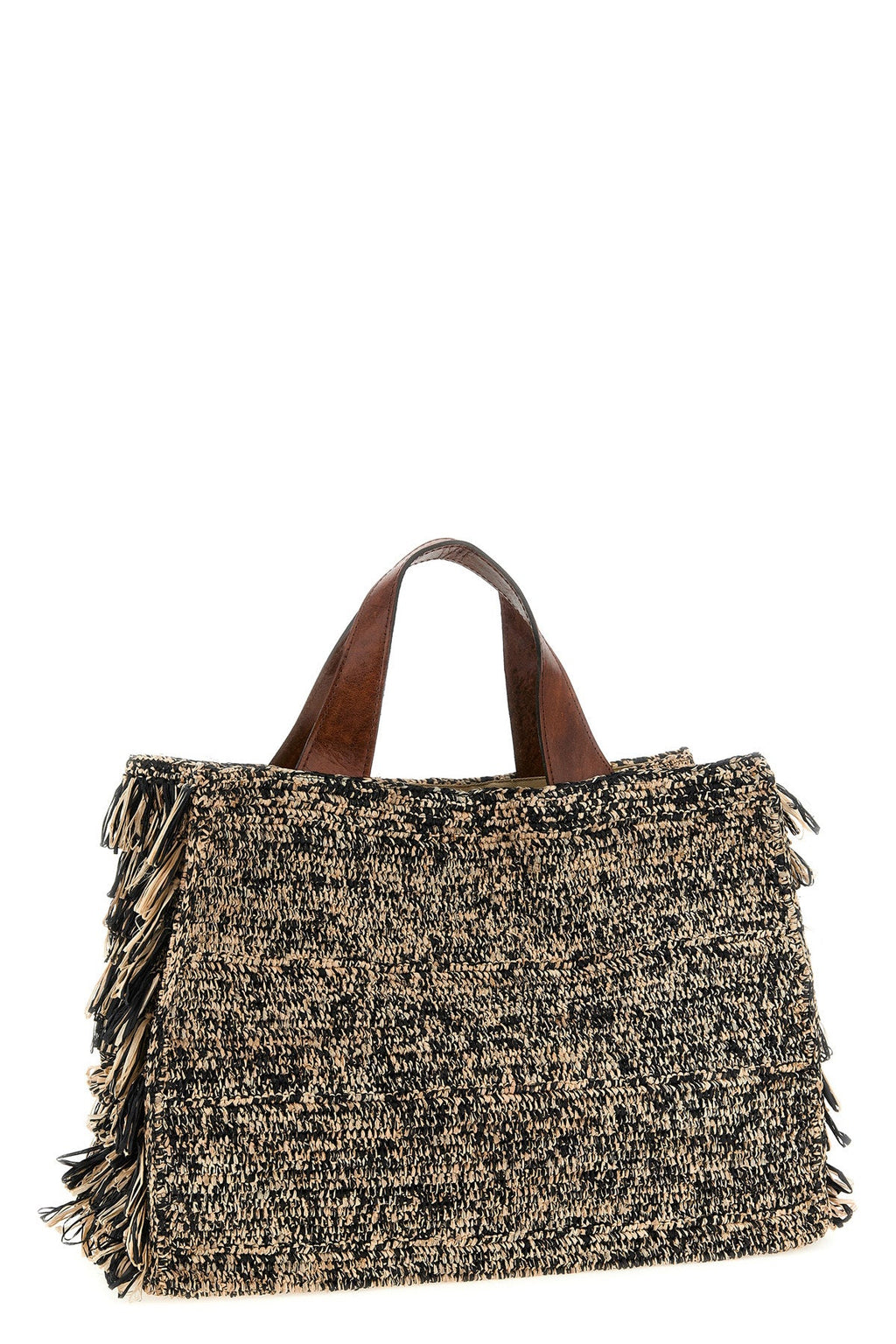 IBELIV Fringed Raffia Tote Bag