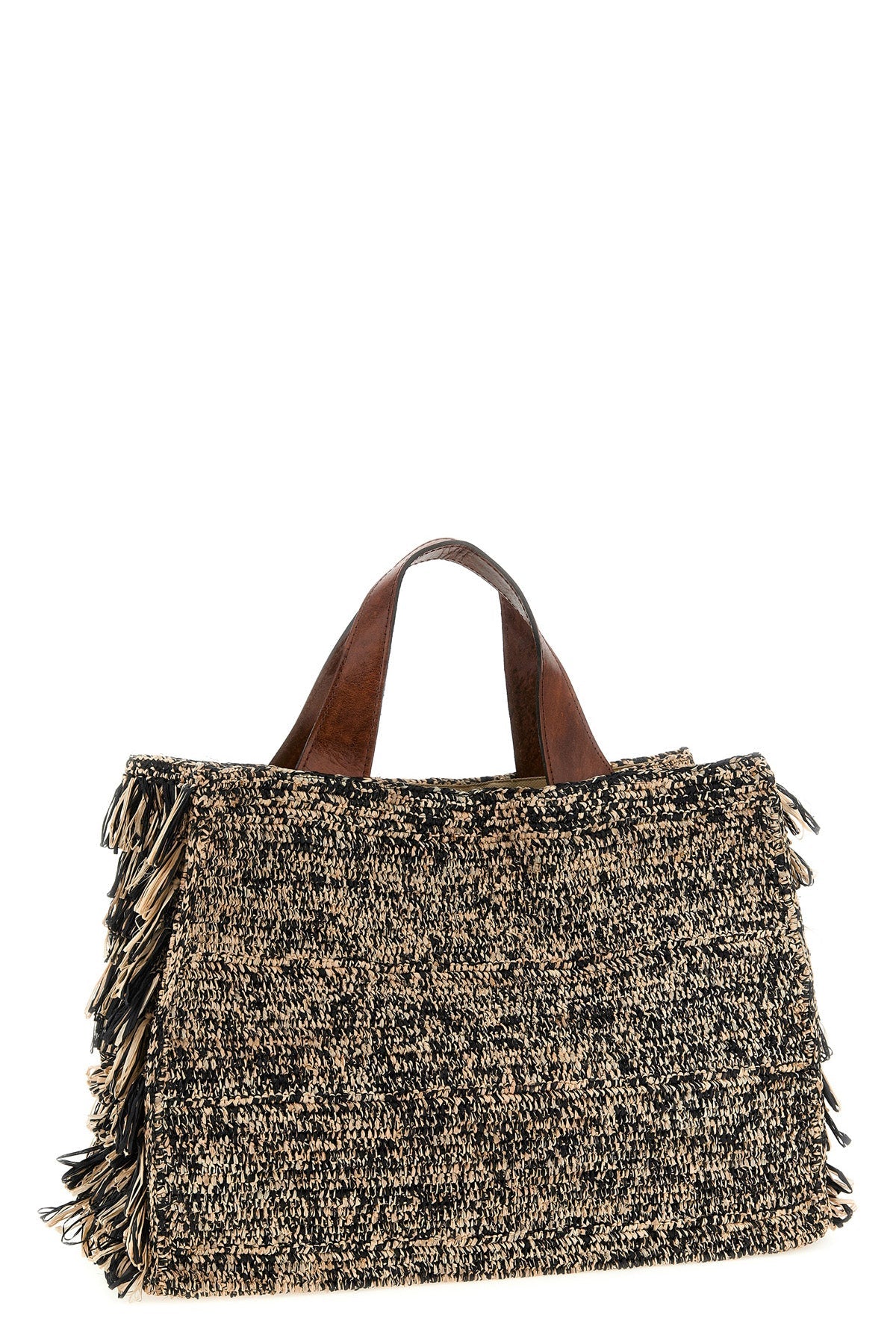 IBELIV Fringed Raffia Tote Bag