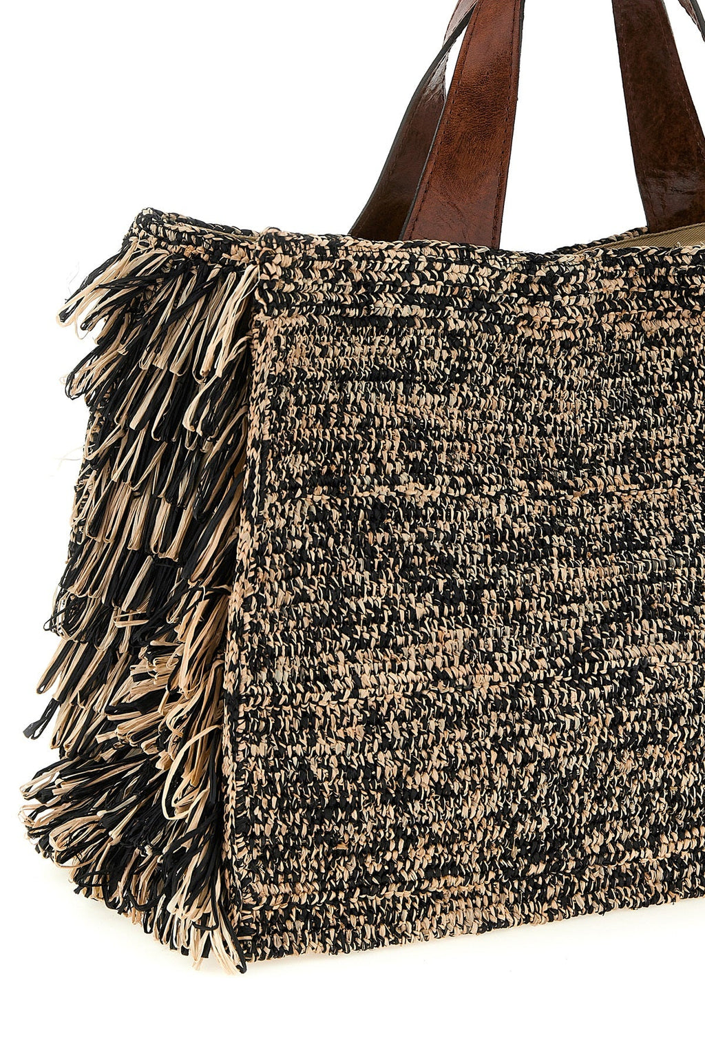 IBELIV Fringed Raffia Tote Bag