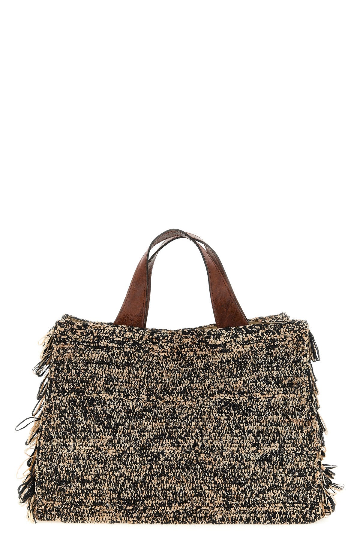 IBELIV Fringed Raffia Tote Bag