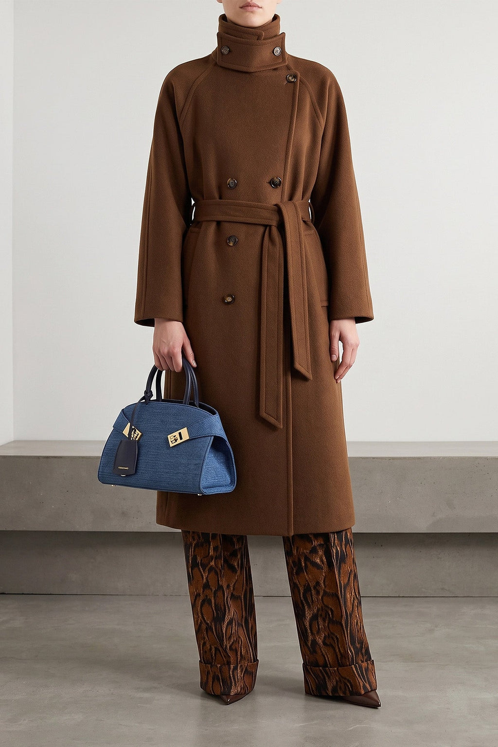 Double-Breasted Belted Coat