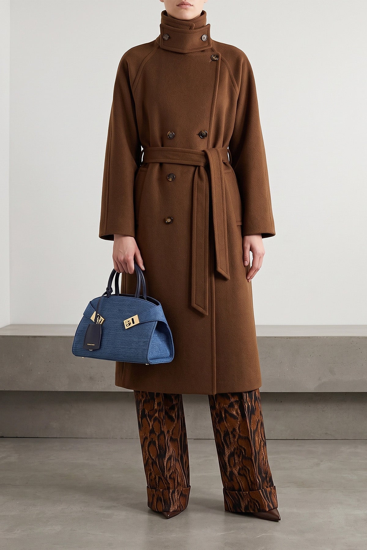 Double-Breasted Belted Coat