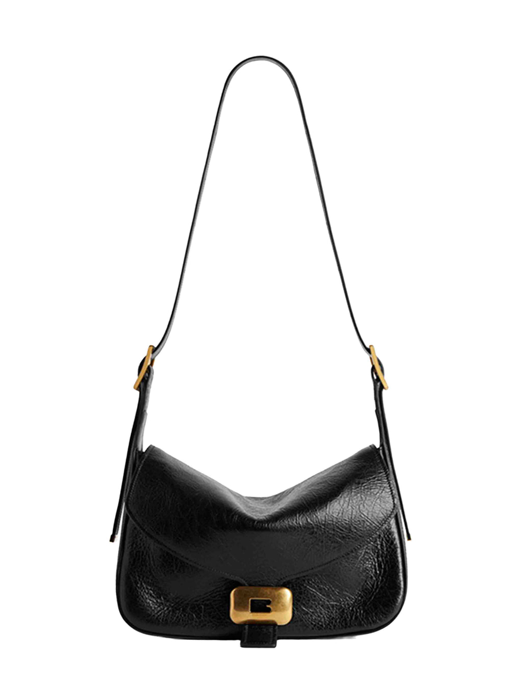 Balenciaga Women Black Clicca Shoulder Bag Medium Shoulder Bag