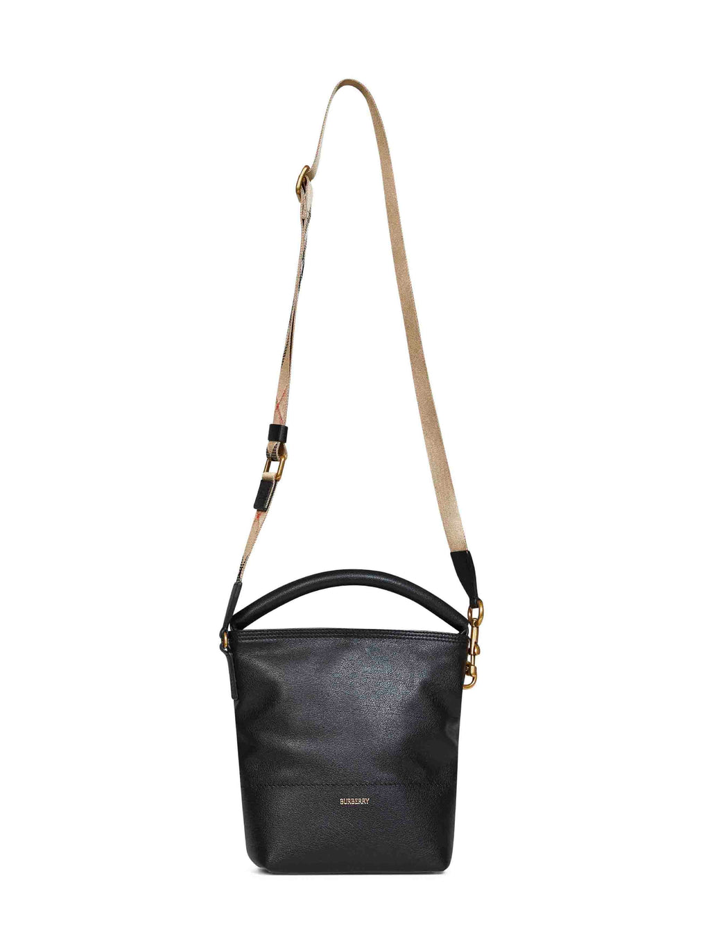 Burberry Women Black Mini B Clip Bucket Bag
