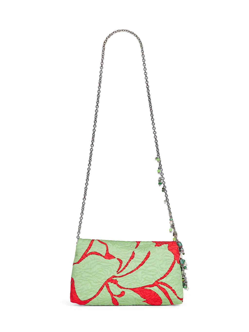 Dries Van Noten Women Pistachio Clutch Bag With Chain Shoulder Strap