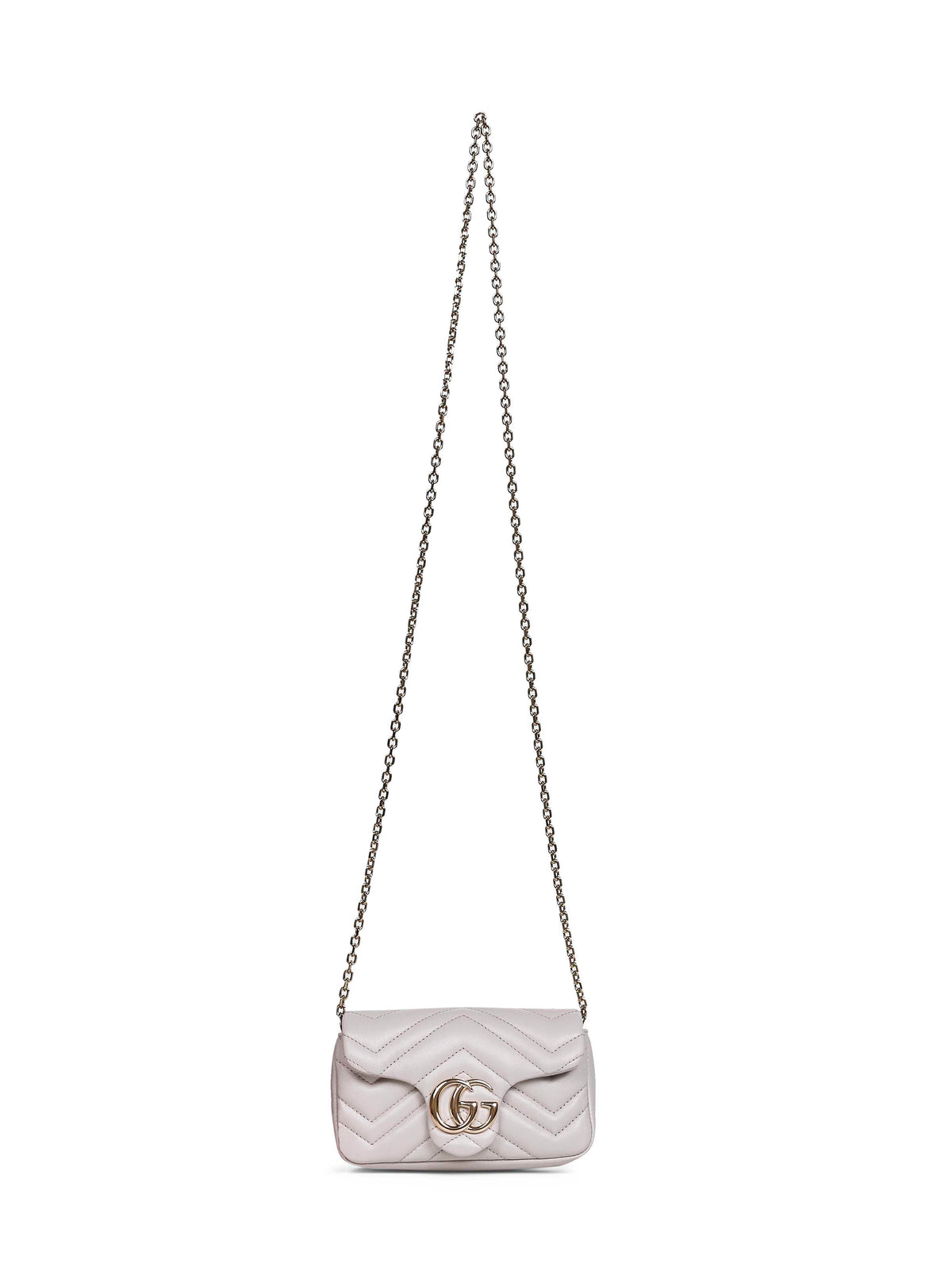Gucci Women Light Grey Gg Marmont Mini Shoulder Bag