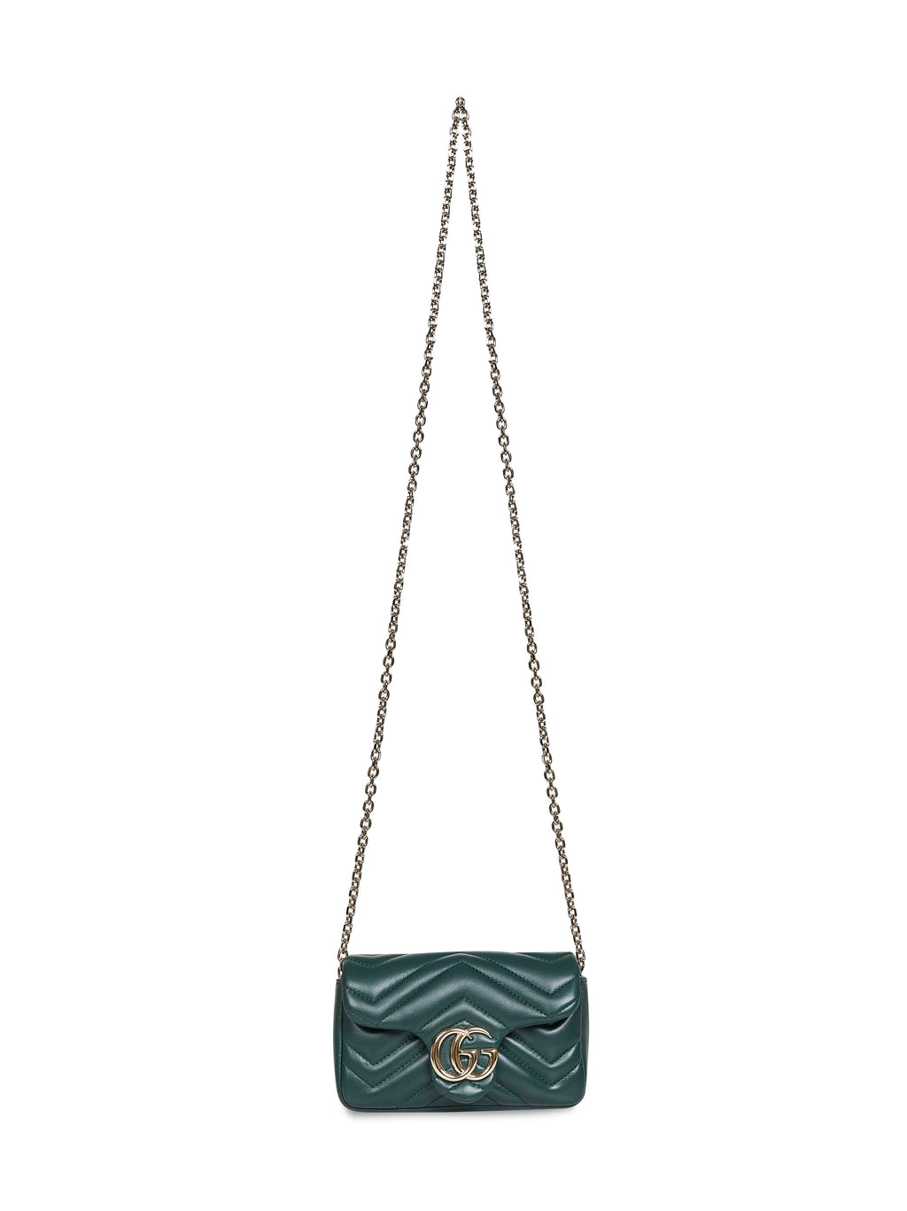 Gucci Women Green Gg Marmont Mini Shoulder Bag