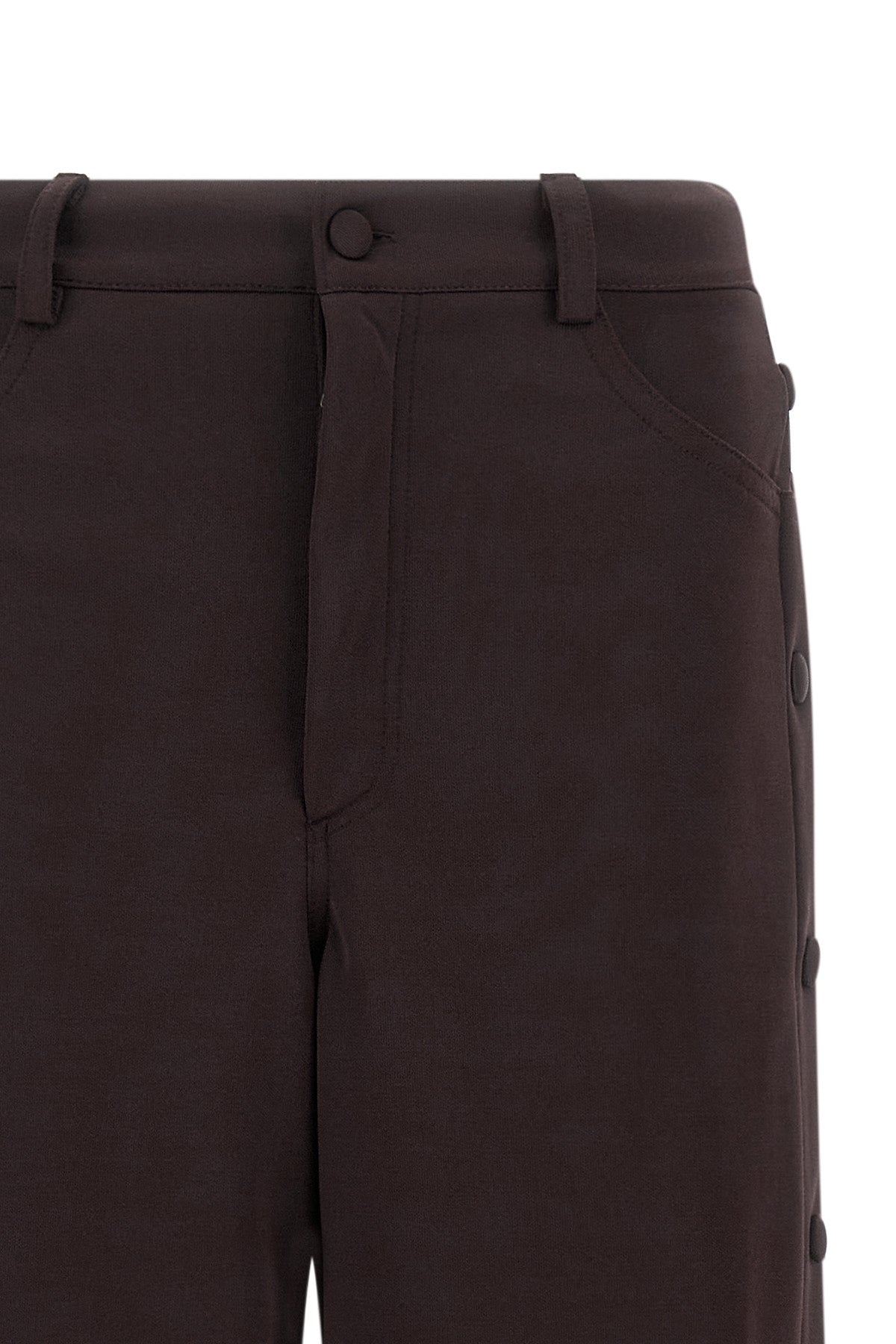 Snap-Button Wide-Leg Trousers