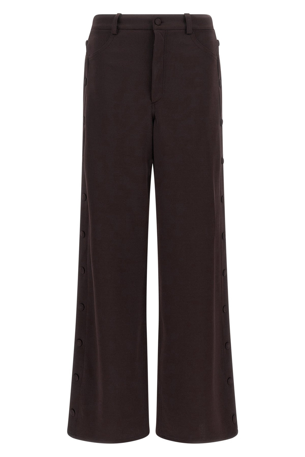 Snap-Button Wide-Leg Trousers