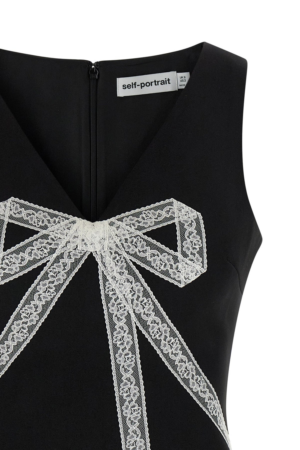 Self Portrait Mini Dress with Lace Bow