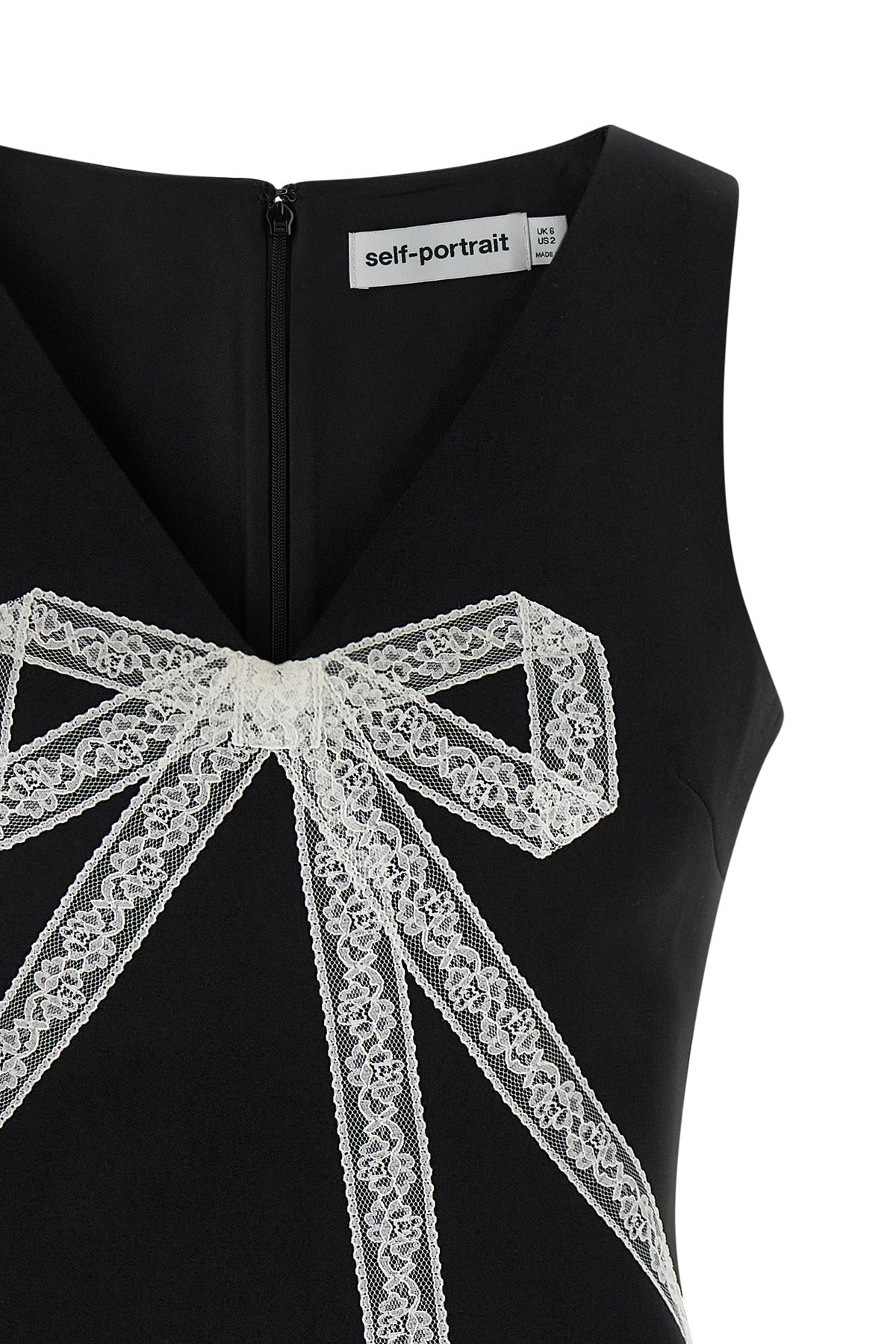 Self Portrait Mini Dress with Lace Bow