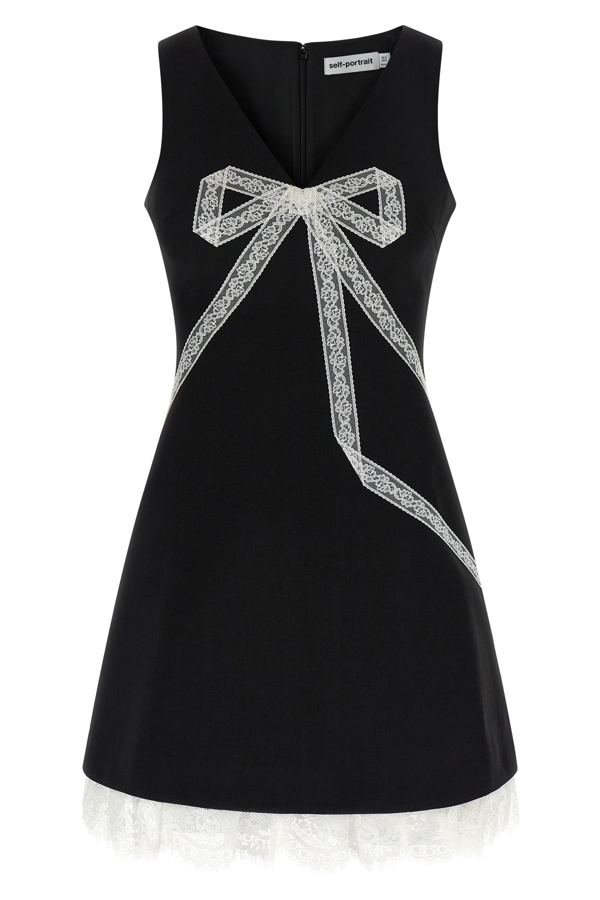 Self Portrait Mini Dress with Lace Bow