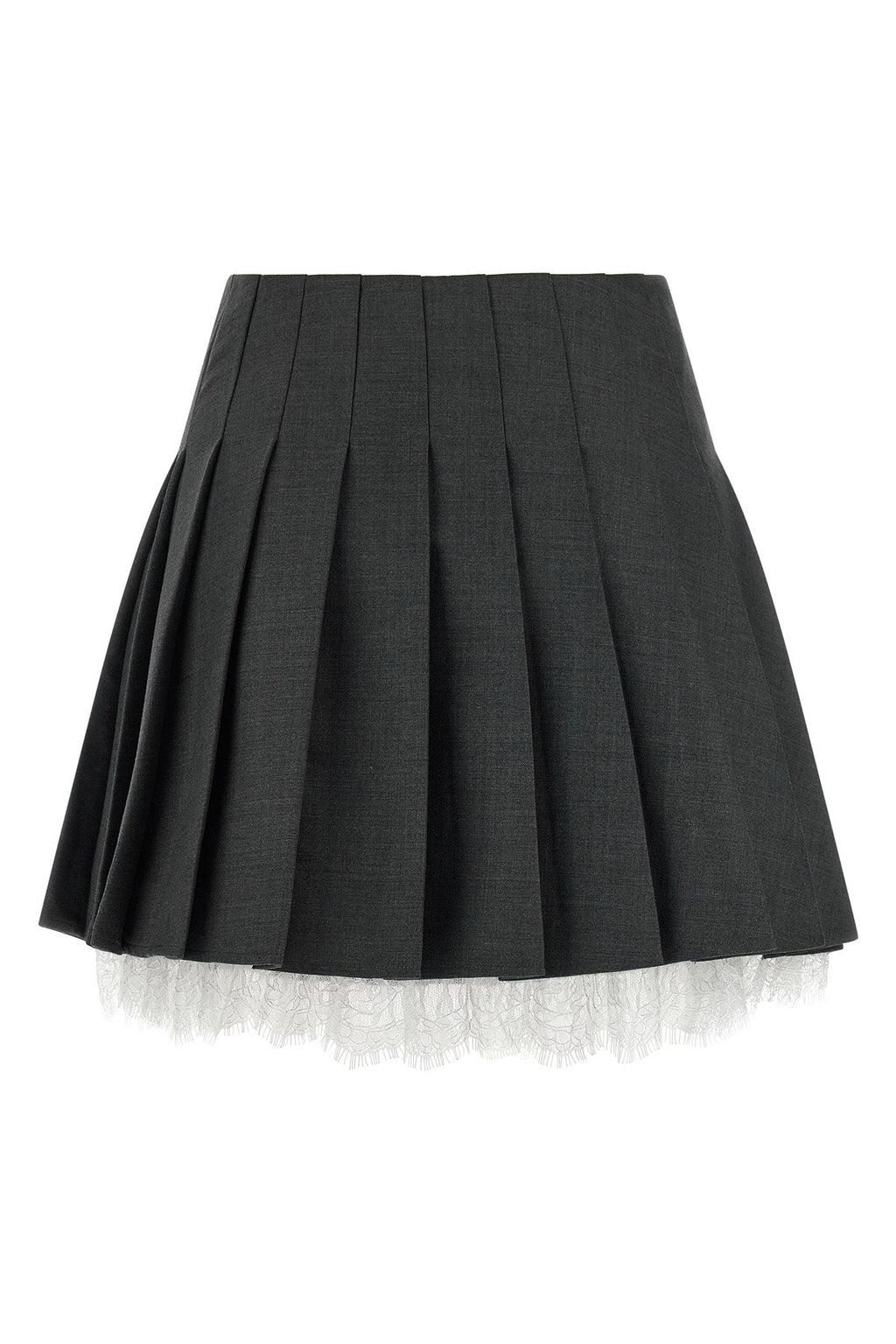 Self Portrait Pleated Skirt With Lace Hem