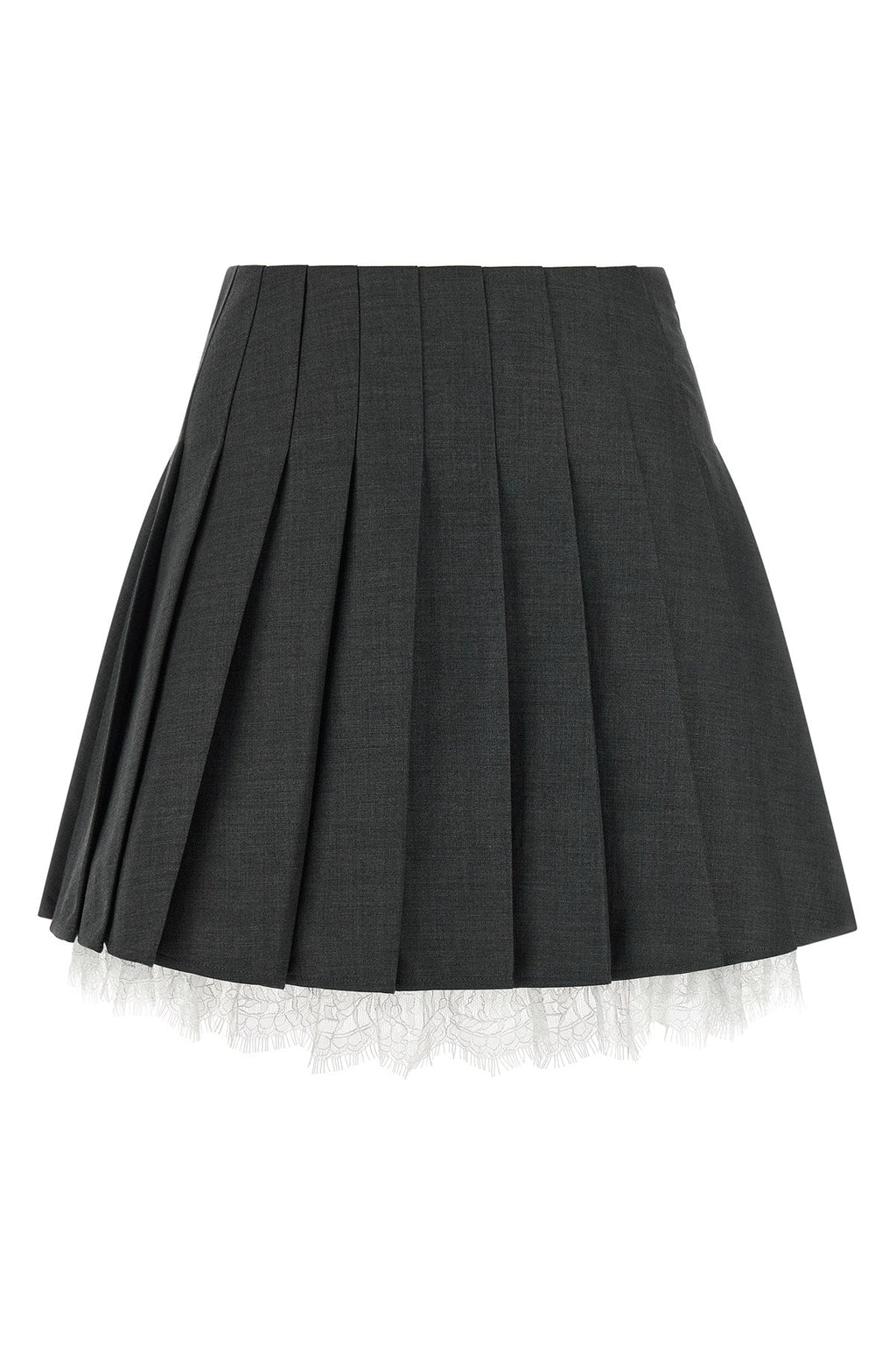 Self Portrait Pleated Skirt With Lace Hem