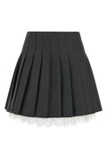 Self Portrait Pleated Skirt With Lace Hem