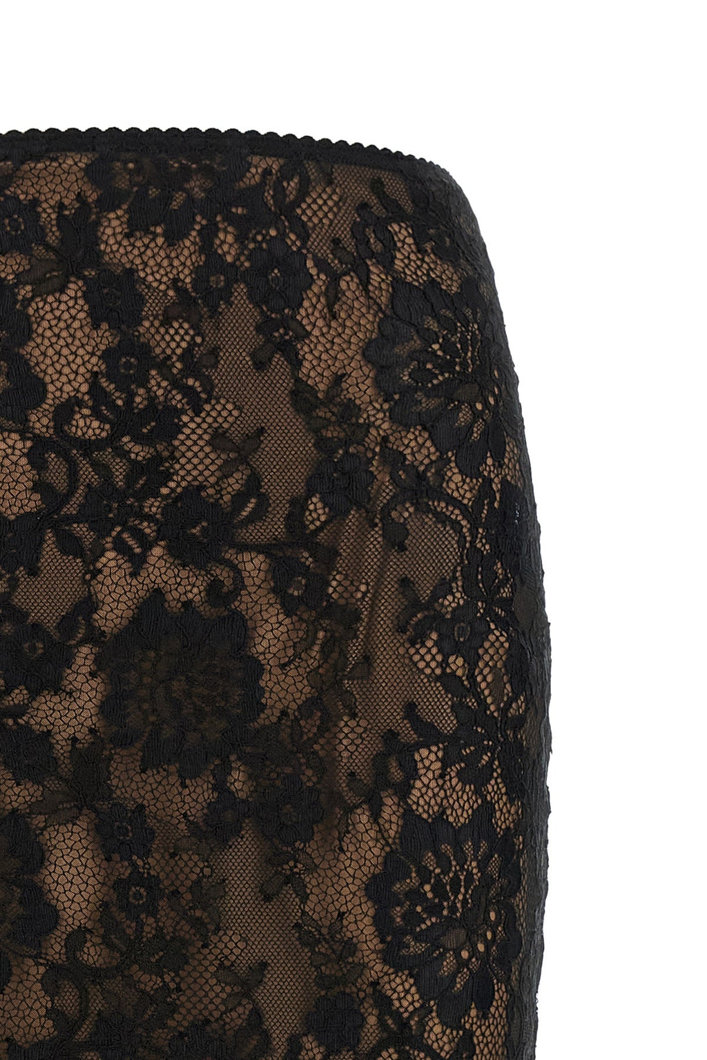 SELF PORTRAIT Midi Skirt Scalloped Hem Detail