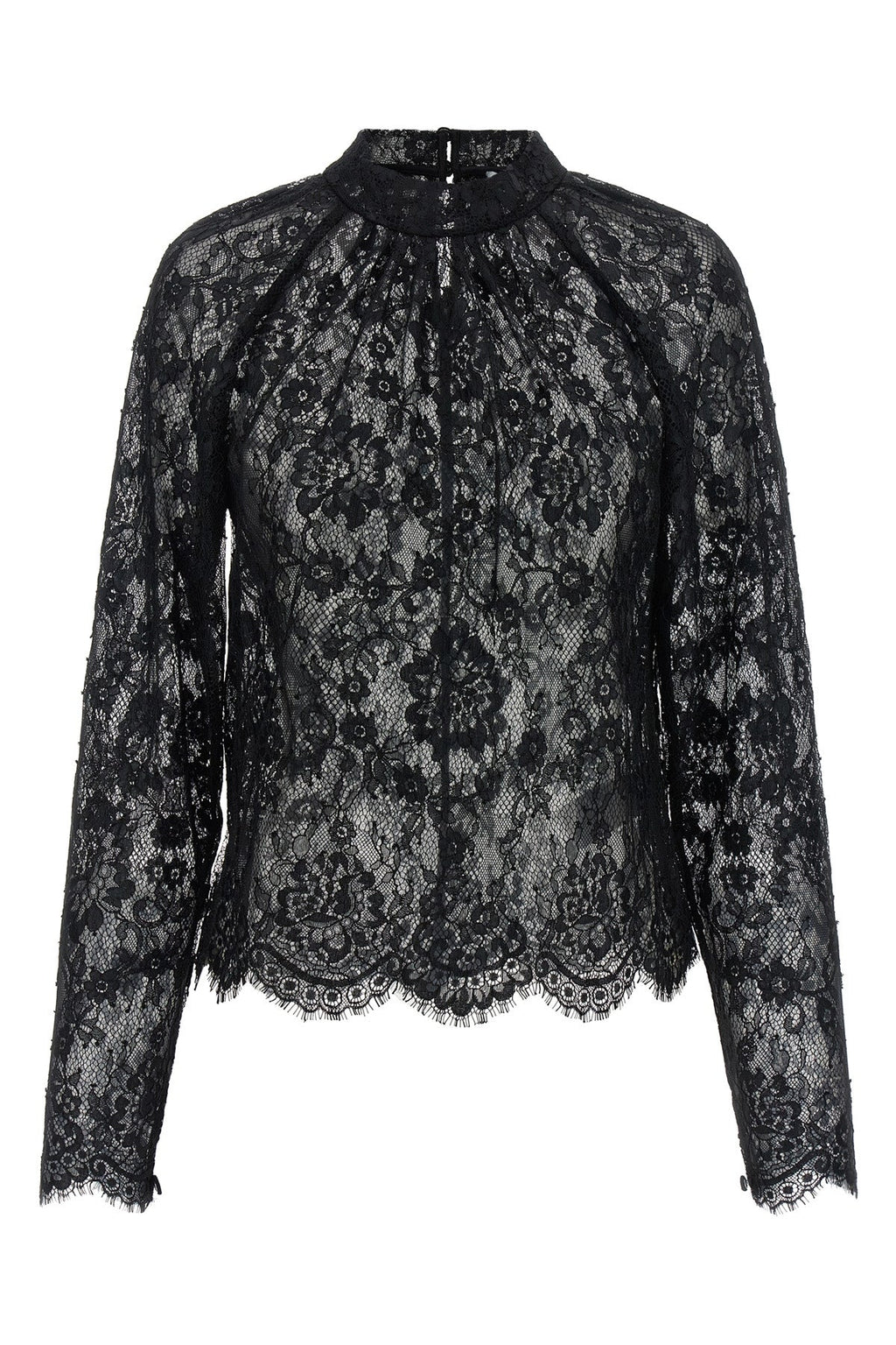 Self-Portrait Blouse With Scalloped Hem