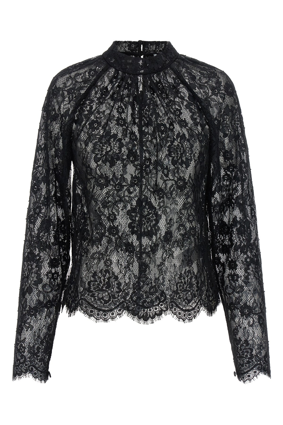 Self-Portrait Blouse With Scalloped Hem