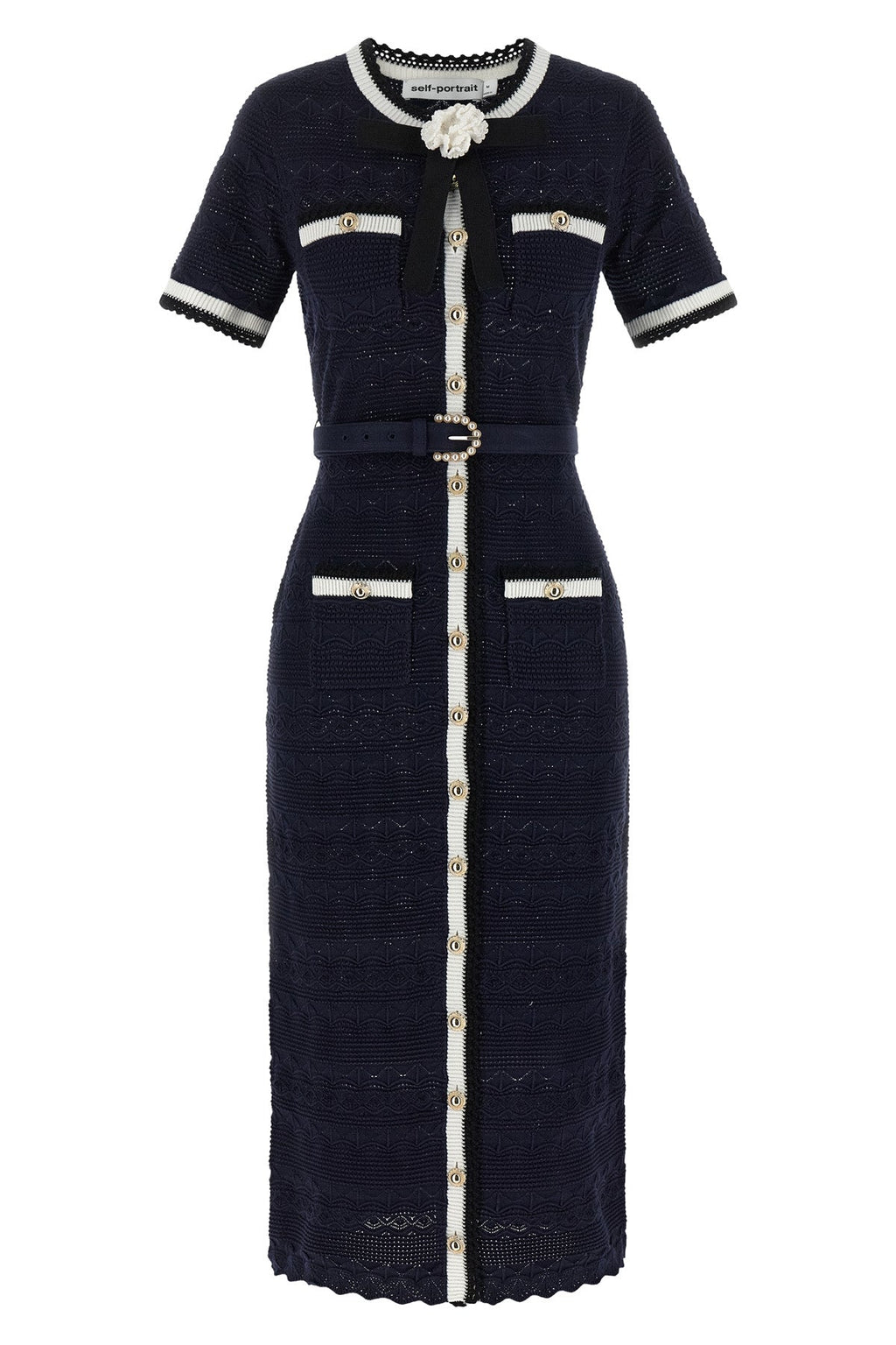 Self-Portrait Pointelle knit midi dress