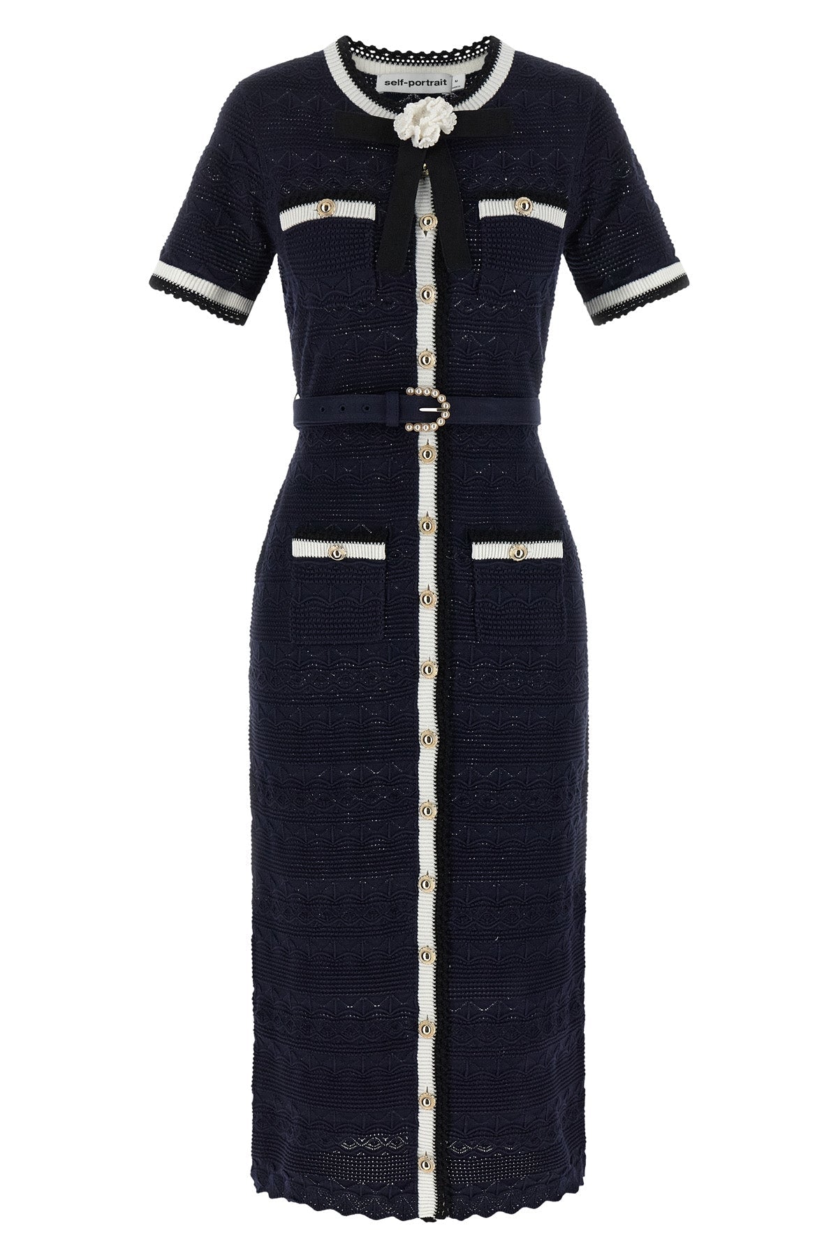 Self-Portrait Pointelle knit midi dress