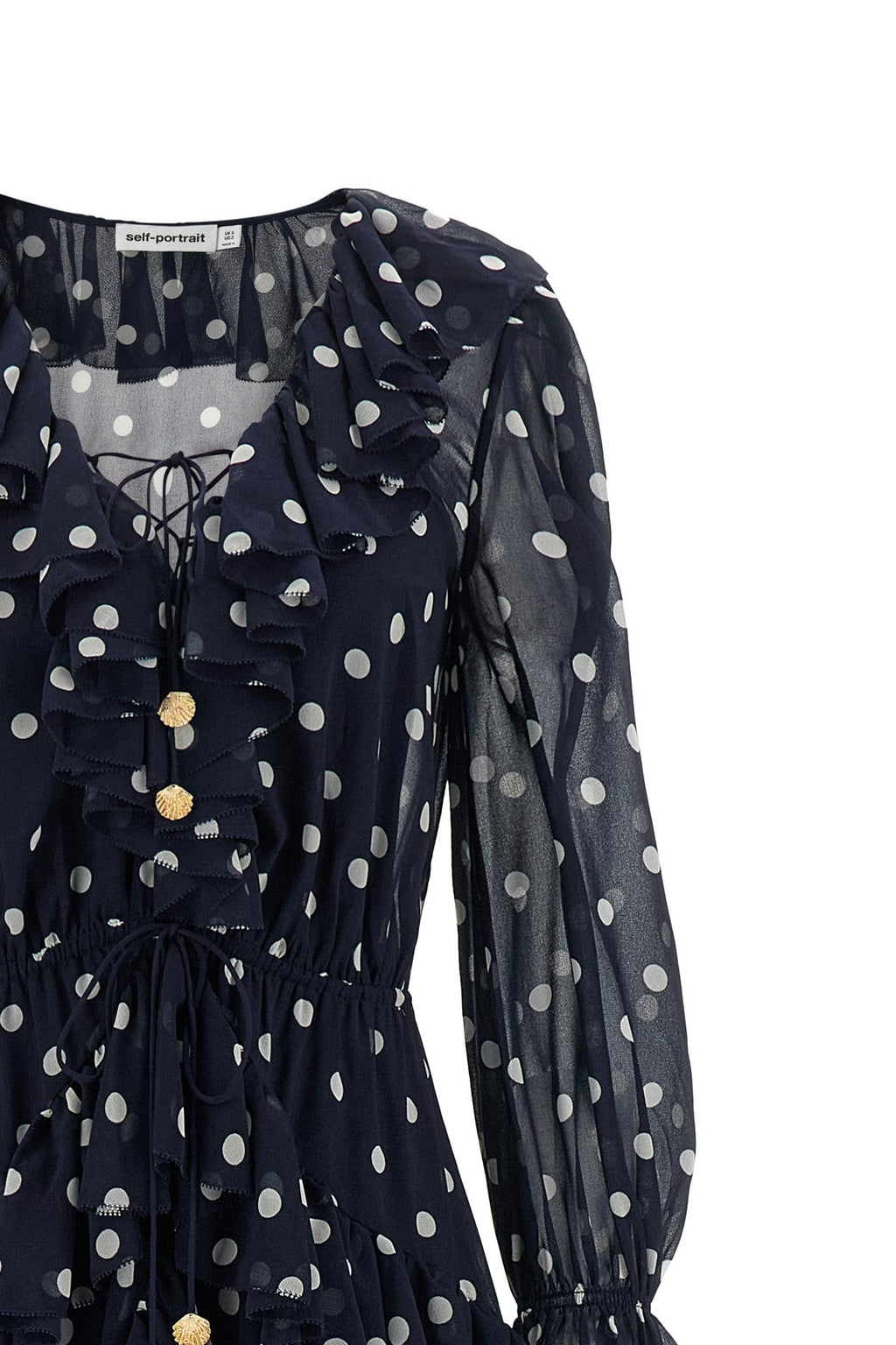 Maxi Dress 'Polka Dot Georgette Ruffle'