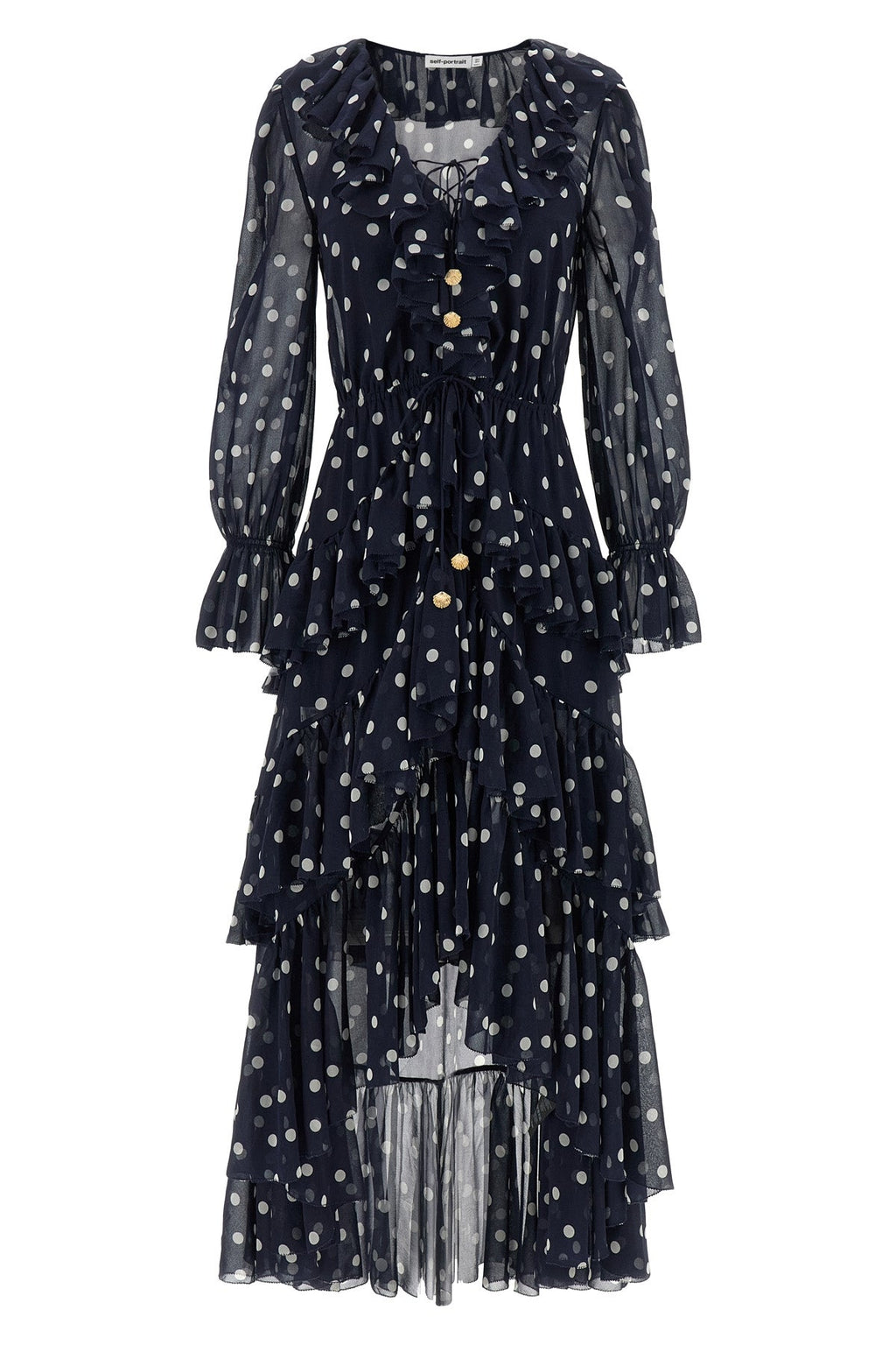 Maxi Dress 'Polka Dot Georgette Ruffle'