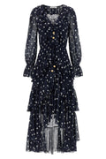 Maxi Dress 'Polka Dot Georgette Ruffle'