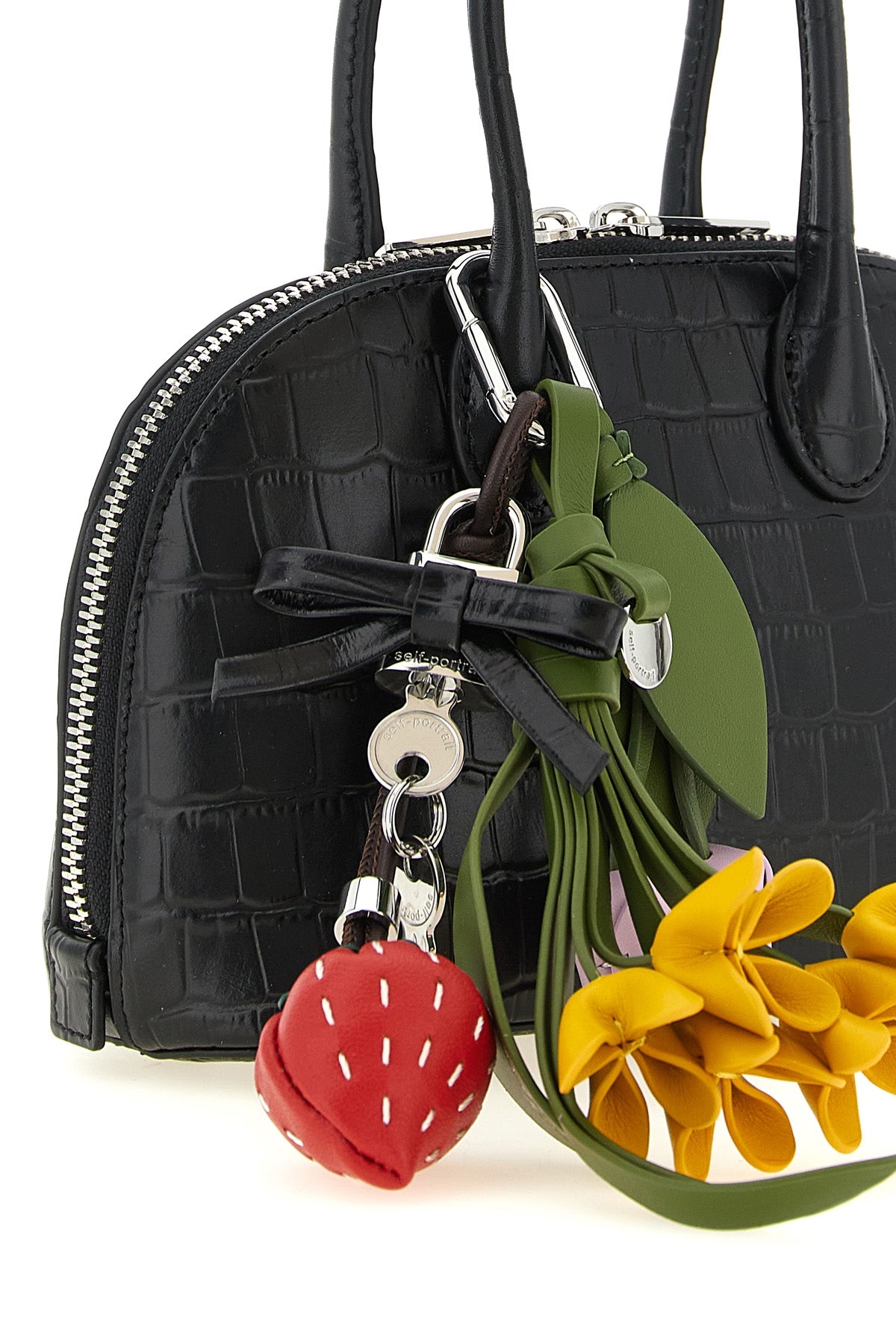 Croc Leather Mini Toast Handbag