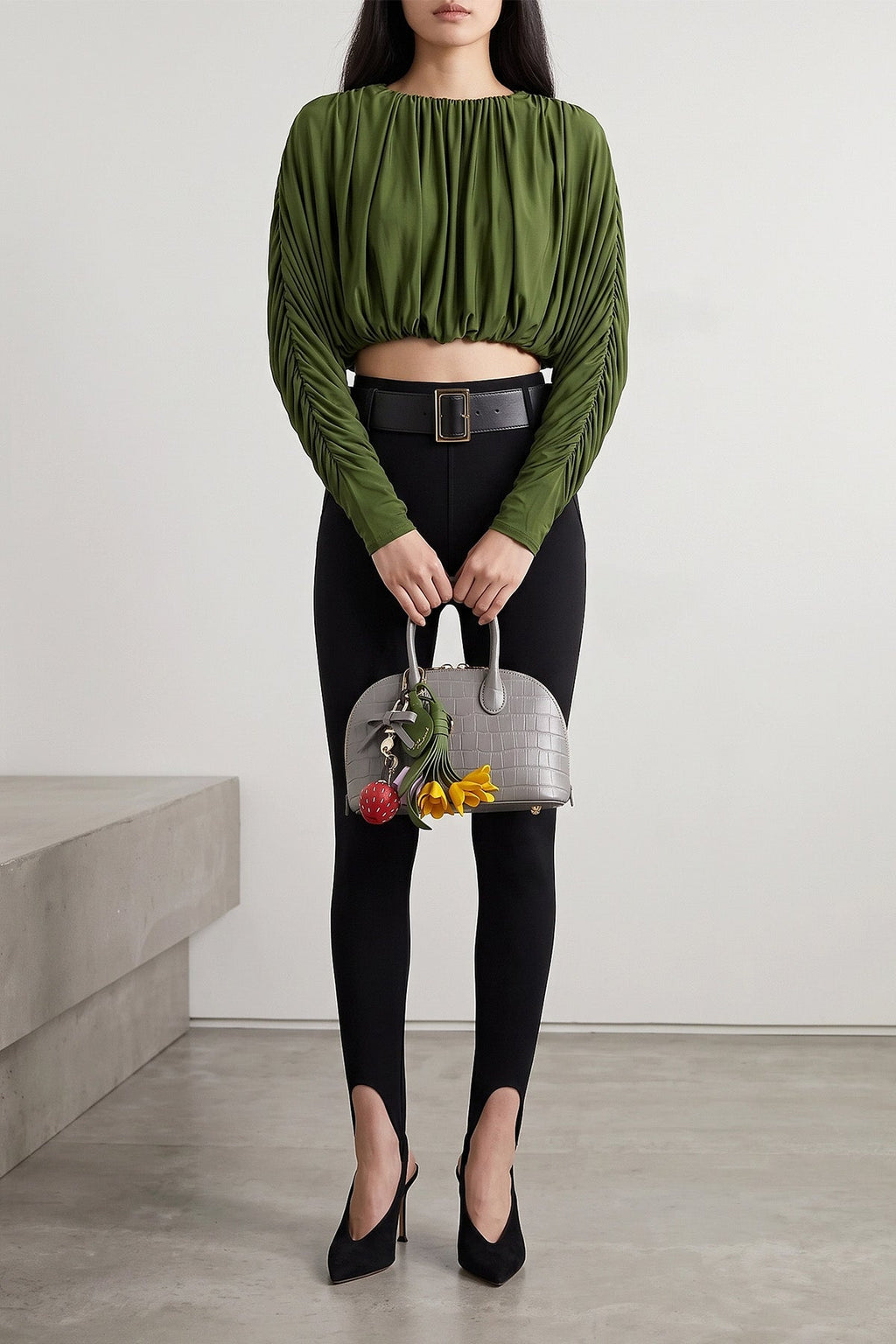 Croc Leather Mini Toast Handbag